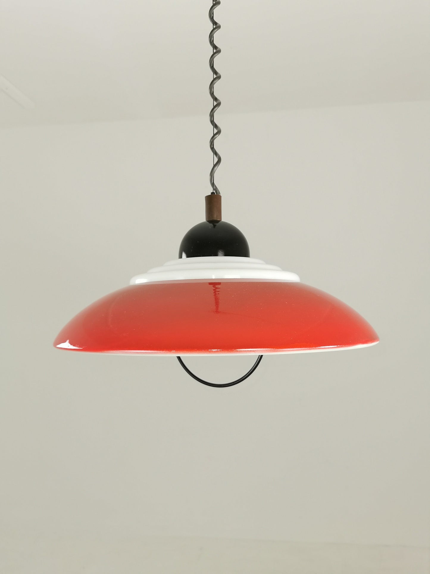 Red space age design lamp, Knud Christensen \Denmark \UFO lamp \ 1970s