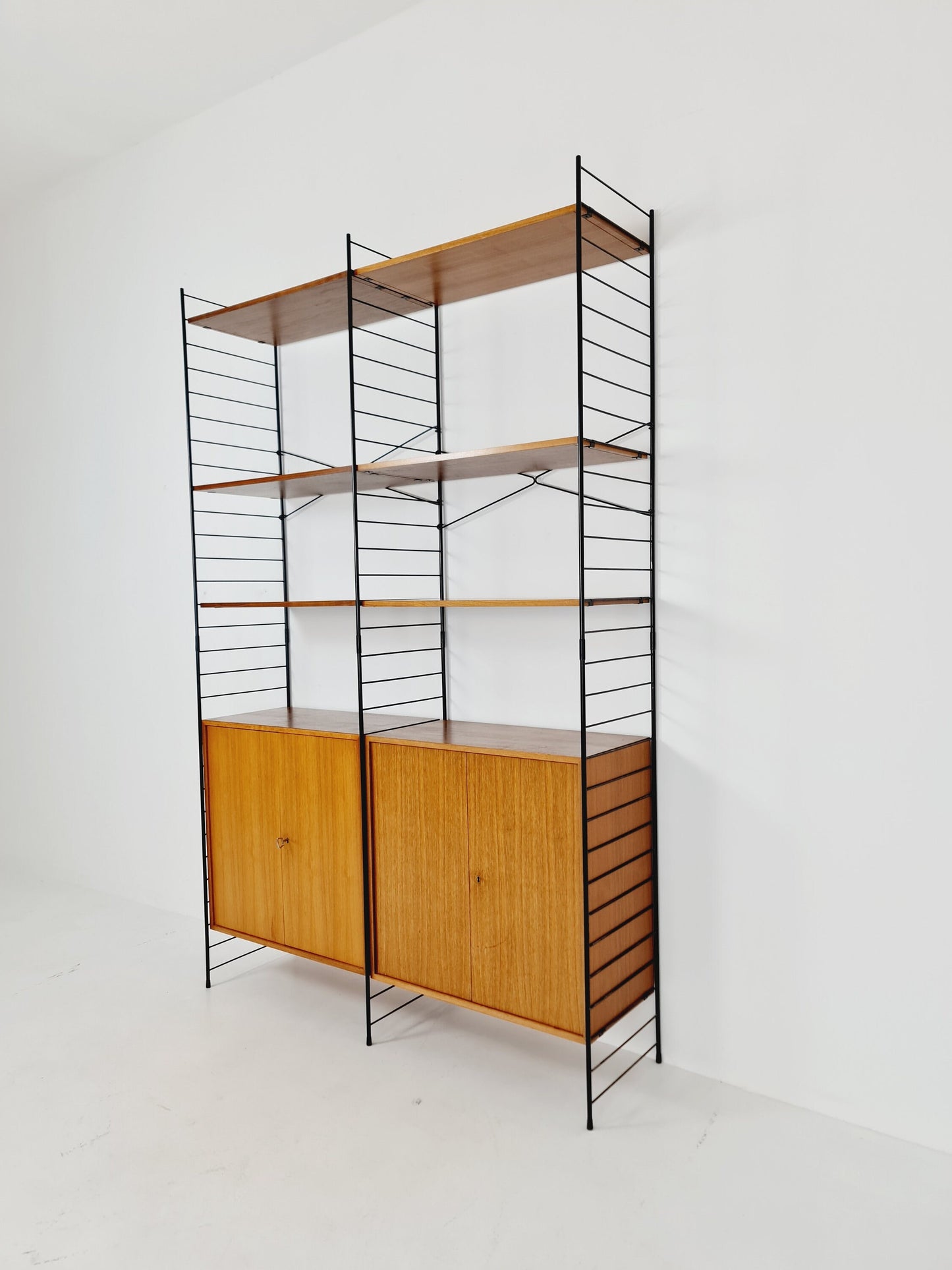 String shelf-system, bookcase teak by WHB Germany, 1950s