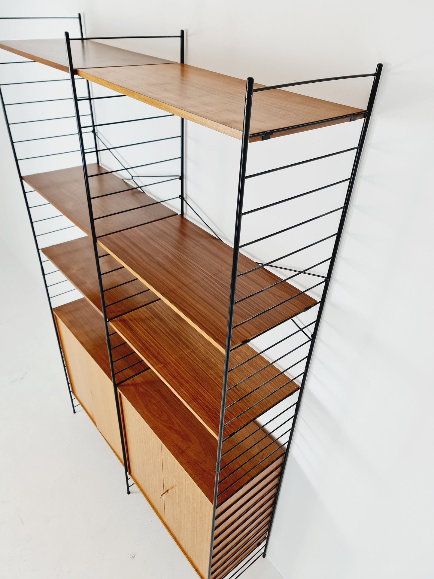 String shelf-system, bookcase teak by WHB Germany, 1950s