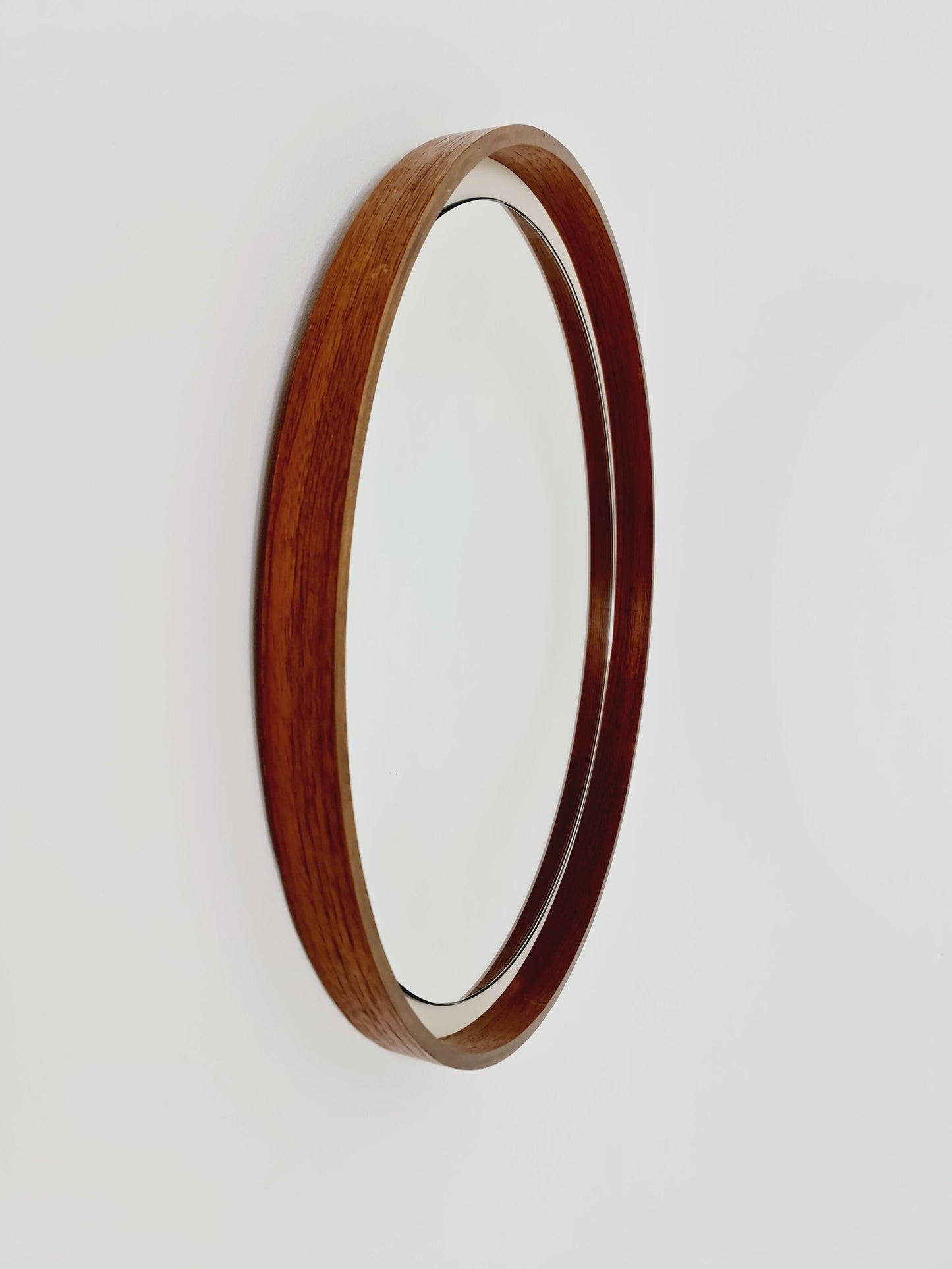 Mid Century round teak mirror from the 60s
