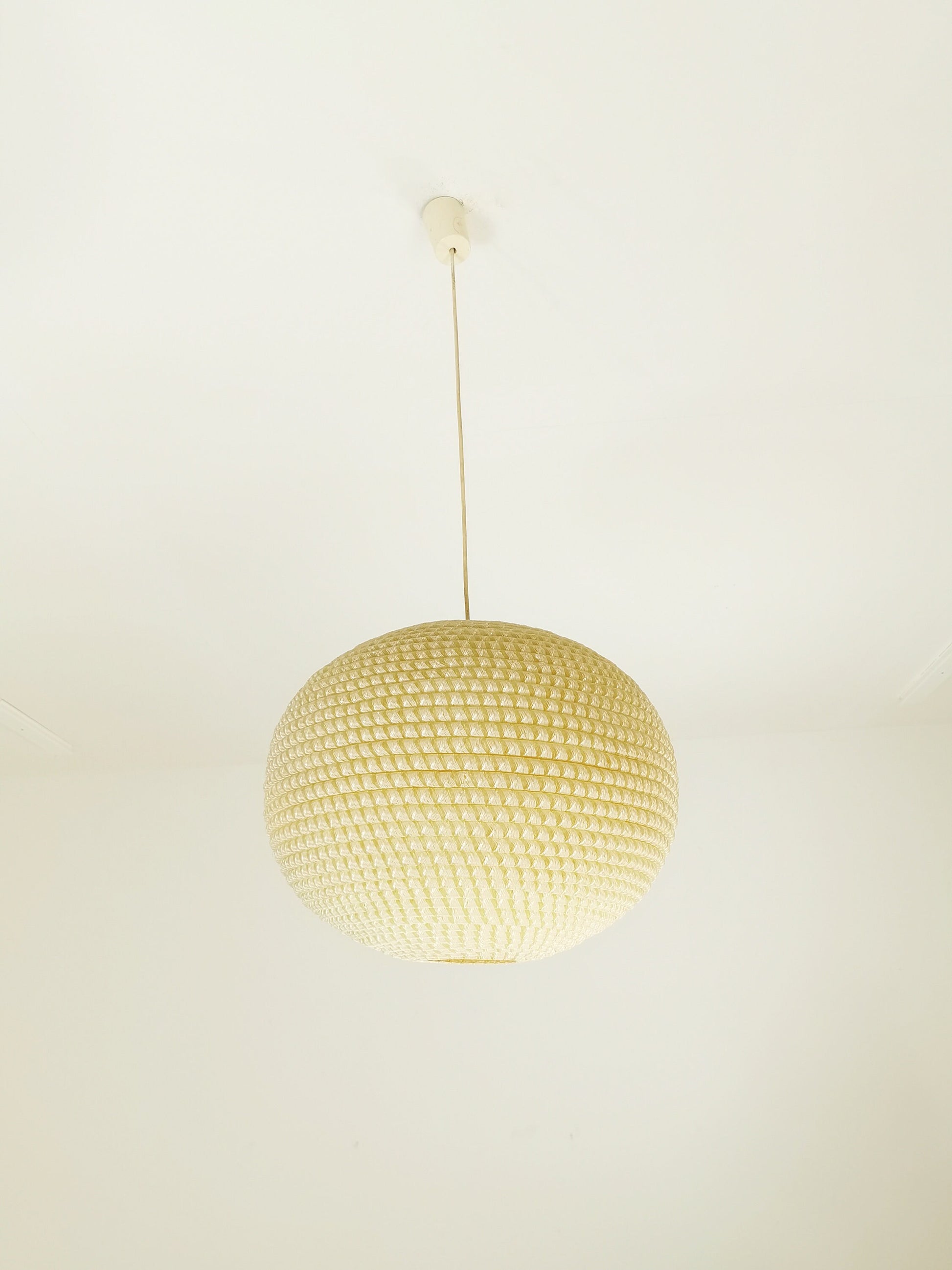 Mid Century, large Temde hanging lamp from the 1960s - with synthetic fiber shade