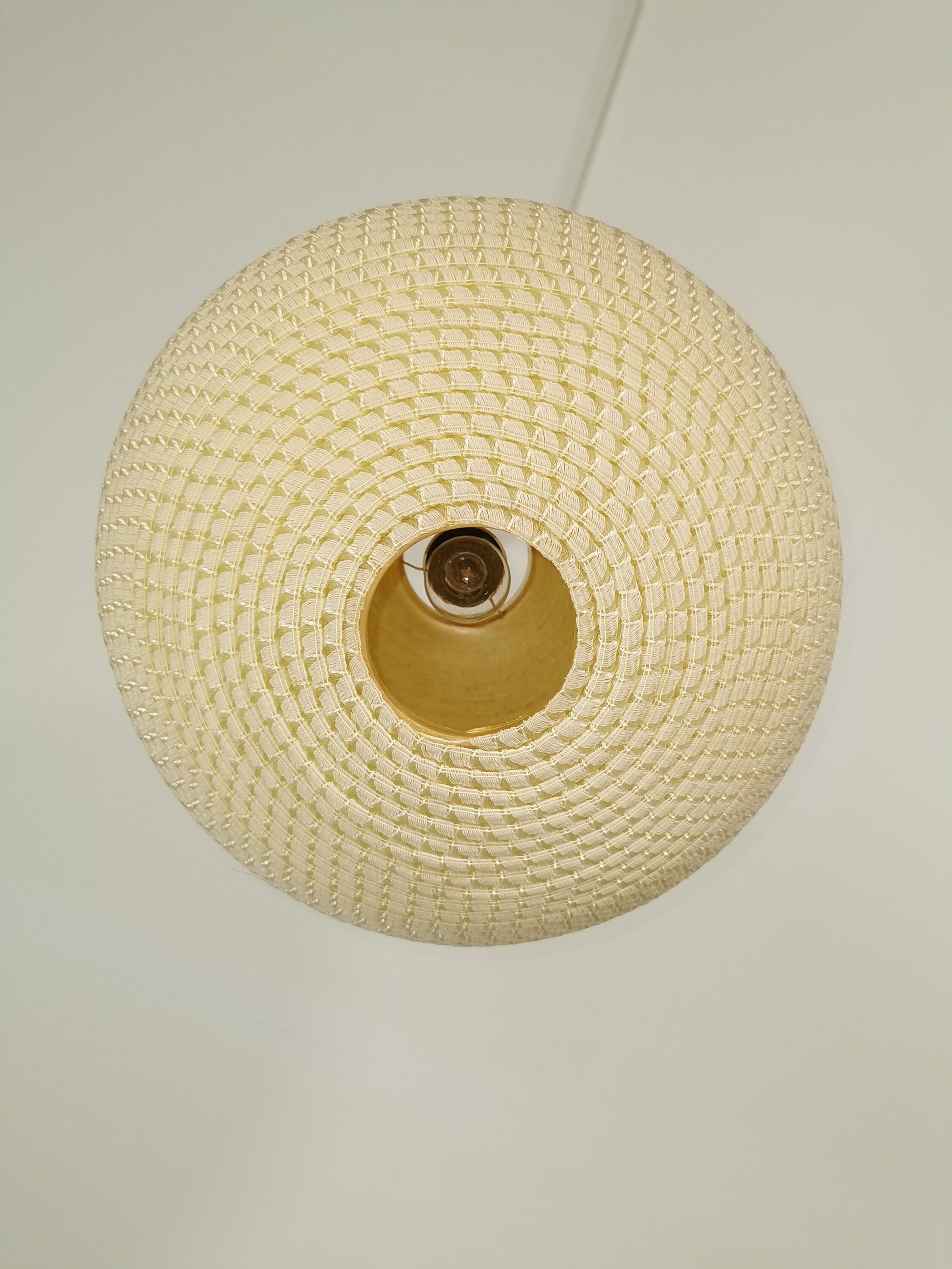 Mid Century, large Temde hanging lamp from the 1960s - with synthetic fiber shade
