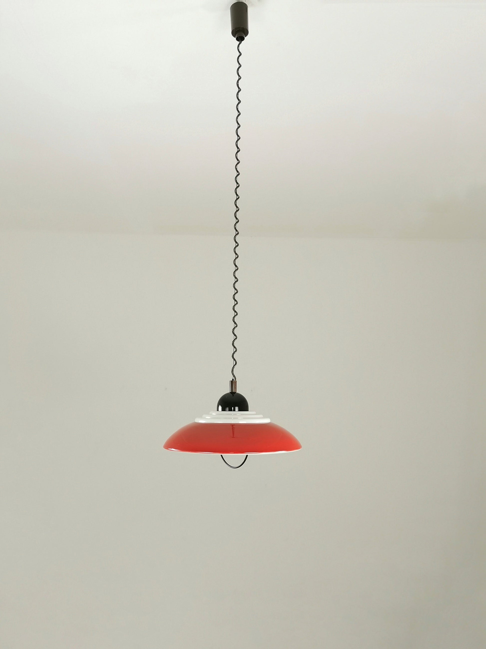 Red space age design lamp, Knud Christensen \Denmark \UFO lamp \ 1970s