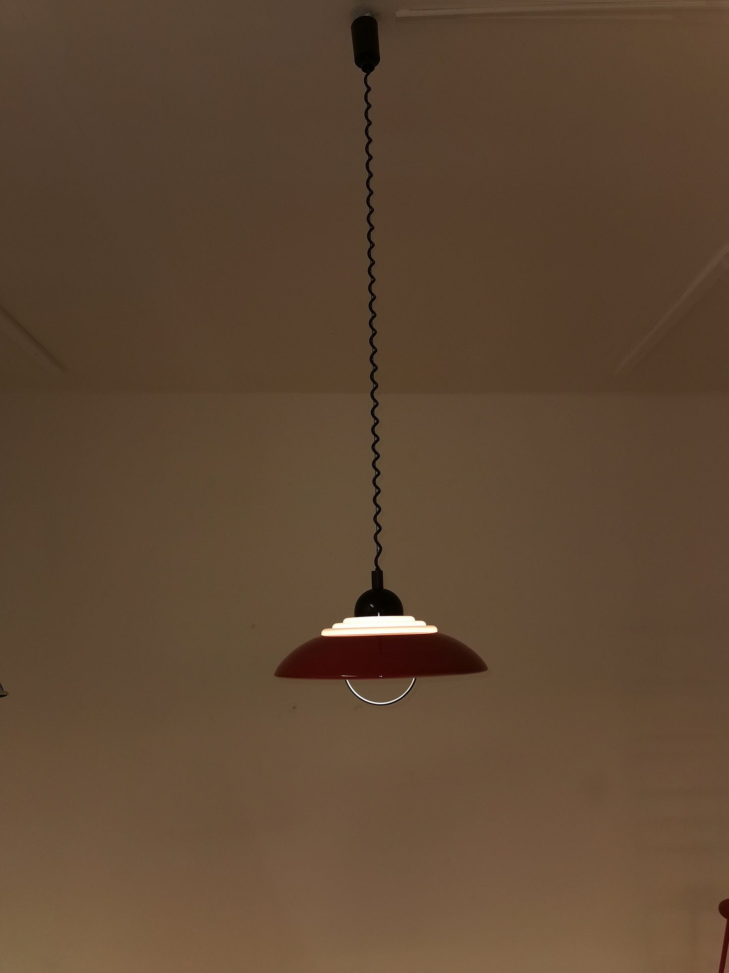 Red space age design lamp, Knud Christensen \Denmark \UFO lamp \ 1970s