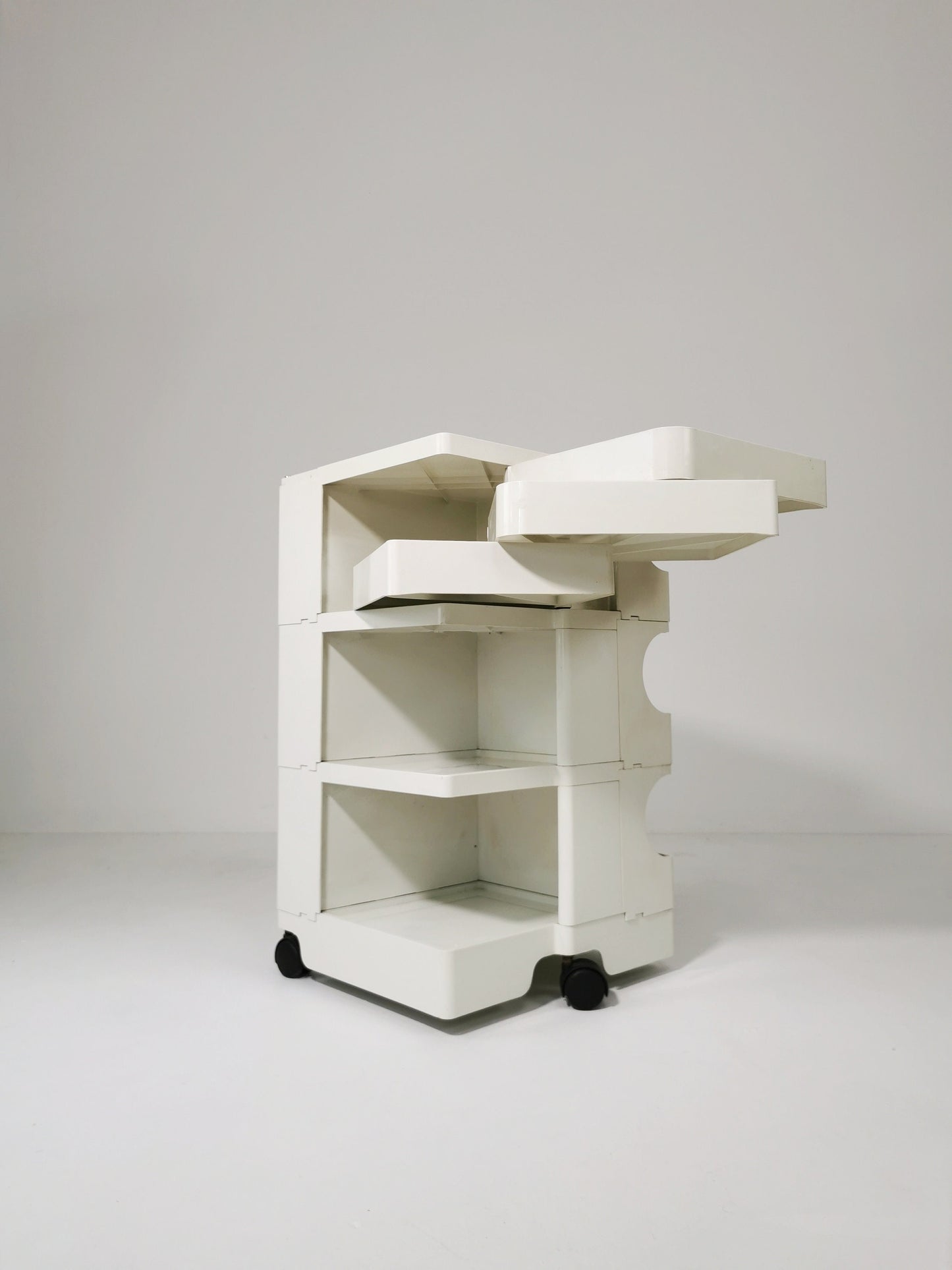 white Space Age Black Boby storage trolley by Joe Colombo for Bieffeplast Italy 1970s