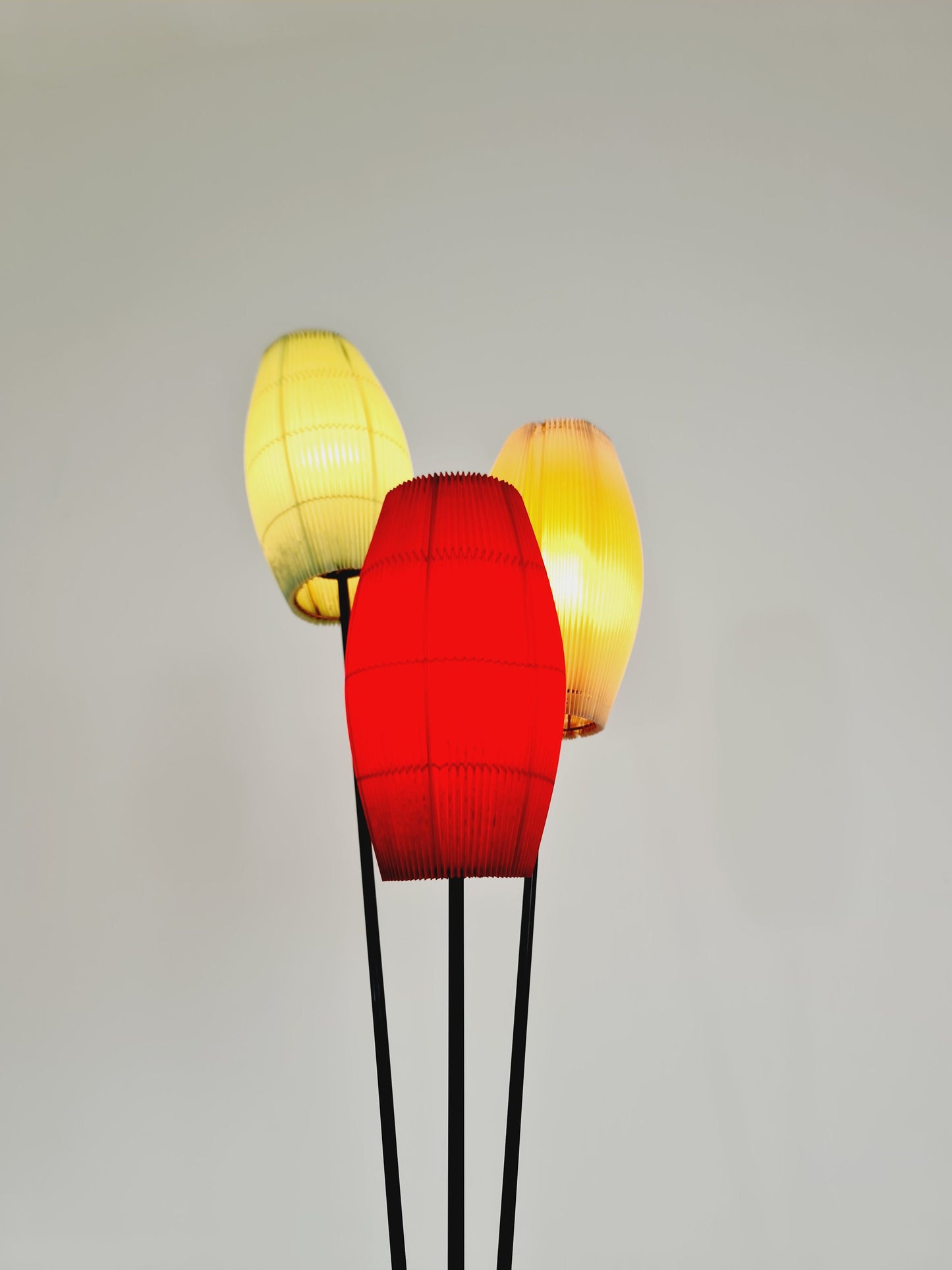Tripod swedish vintage floor lamp in metal by Möller Armatur Eskilstuna MAE, 1950s