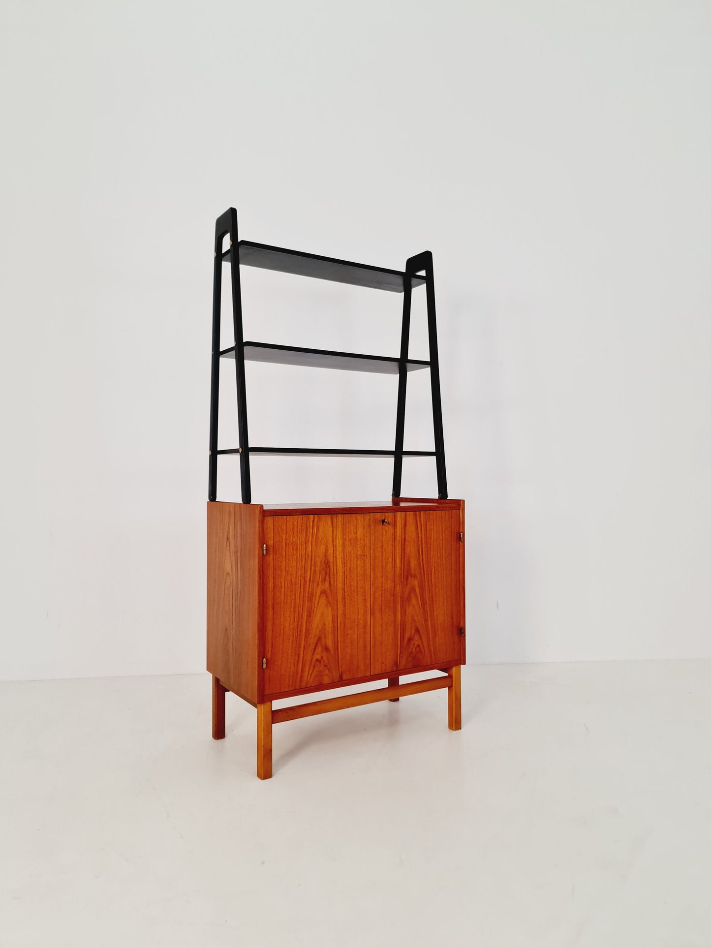 Free standing vintage bookshelf system/ book case teak by Bengt Ruda, 1960s