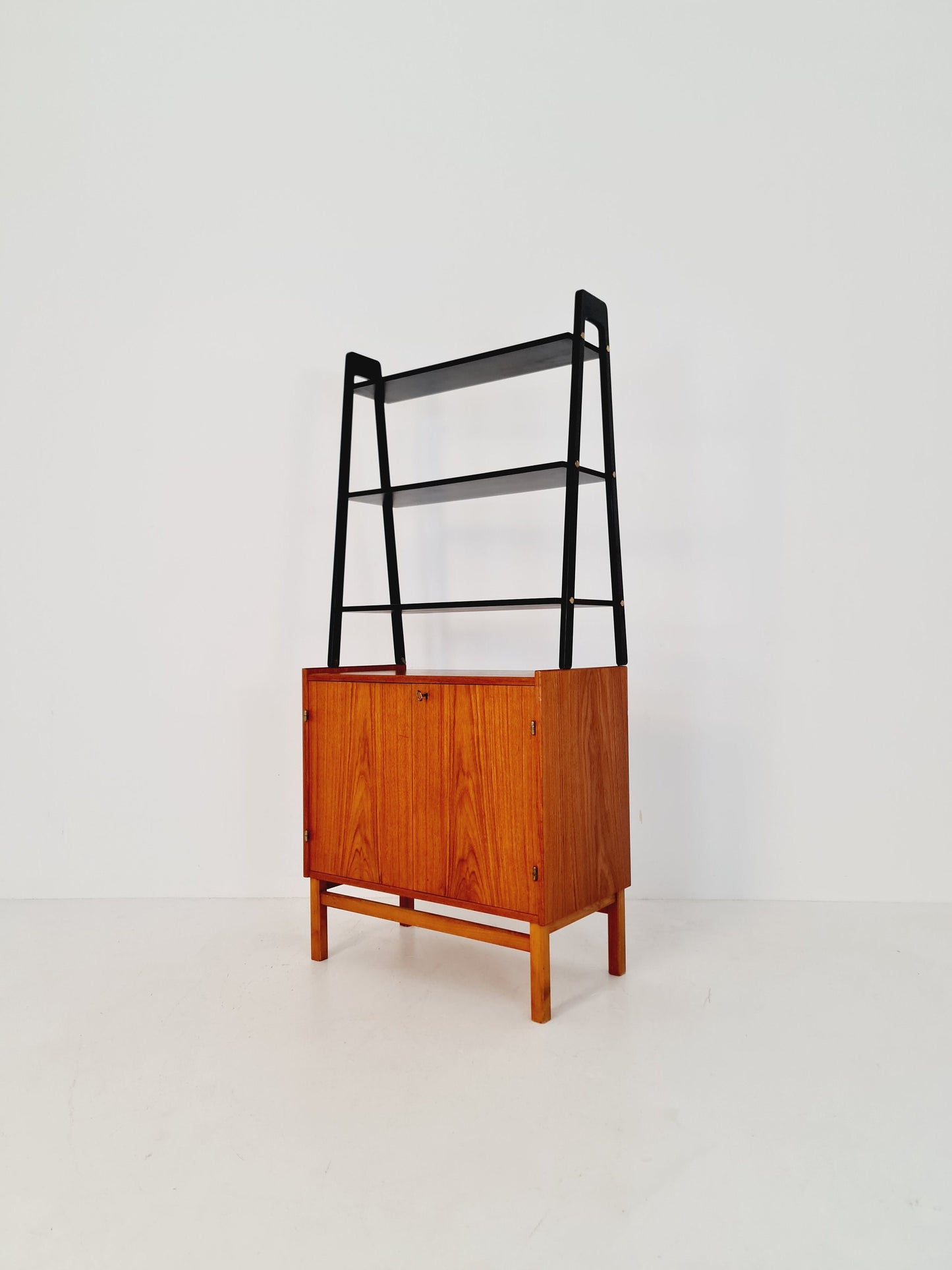 Free standing vintage bookshelf system/ book case teak by Bengt Ruda, 1960s