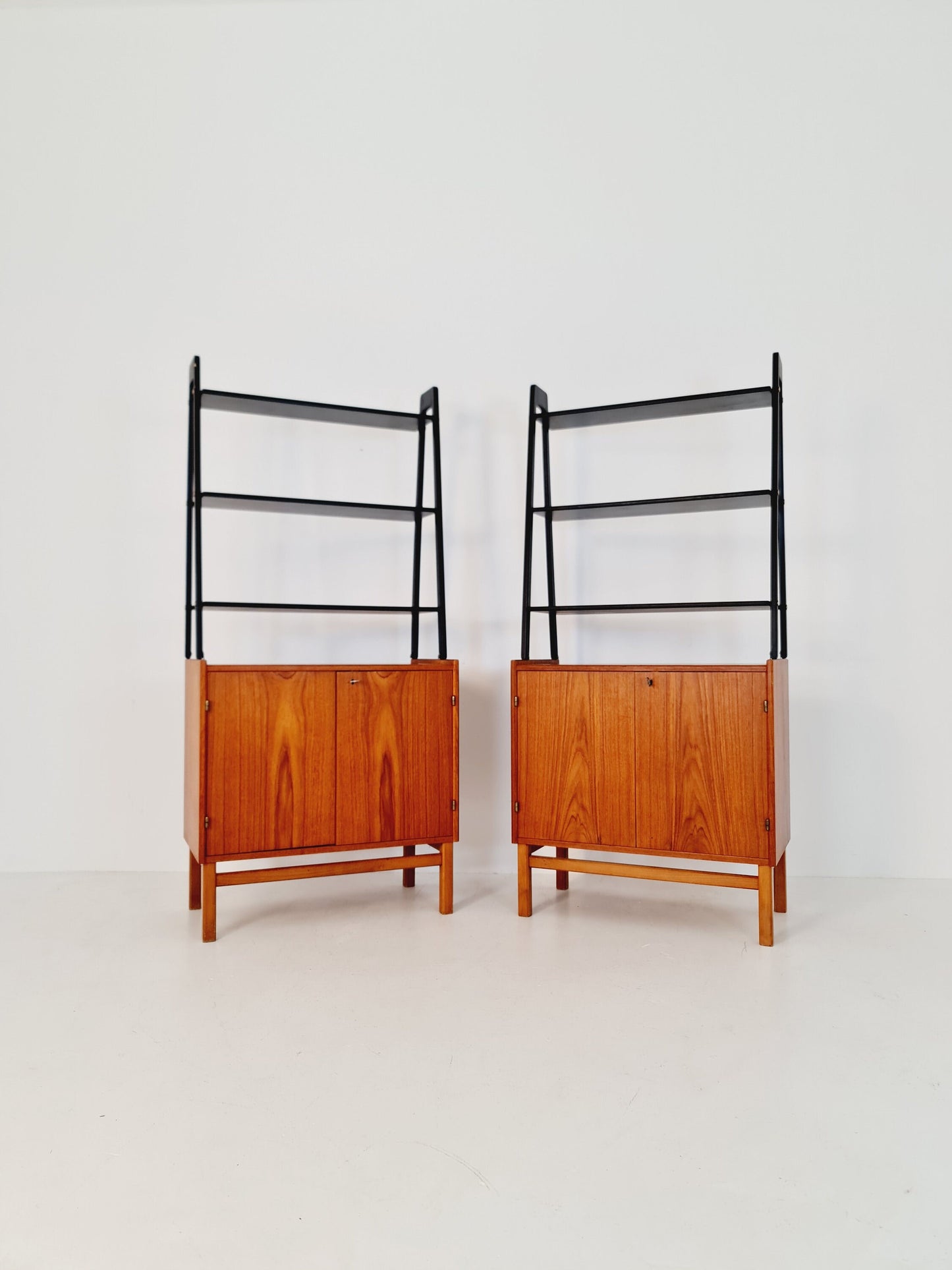 Free standing vintage bookshelf system/ book case teak by Bengt Ruda, 1960s