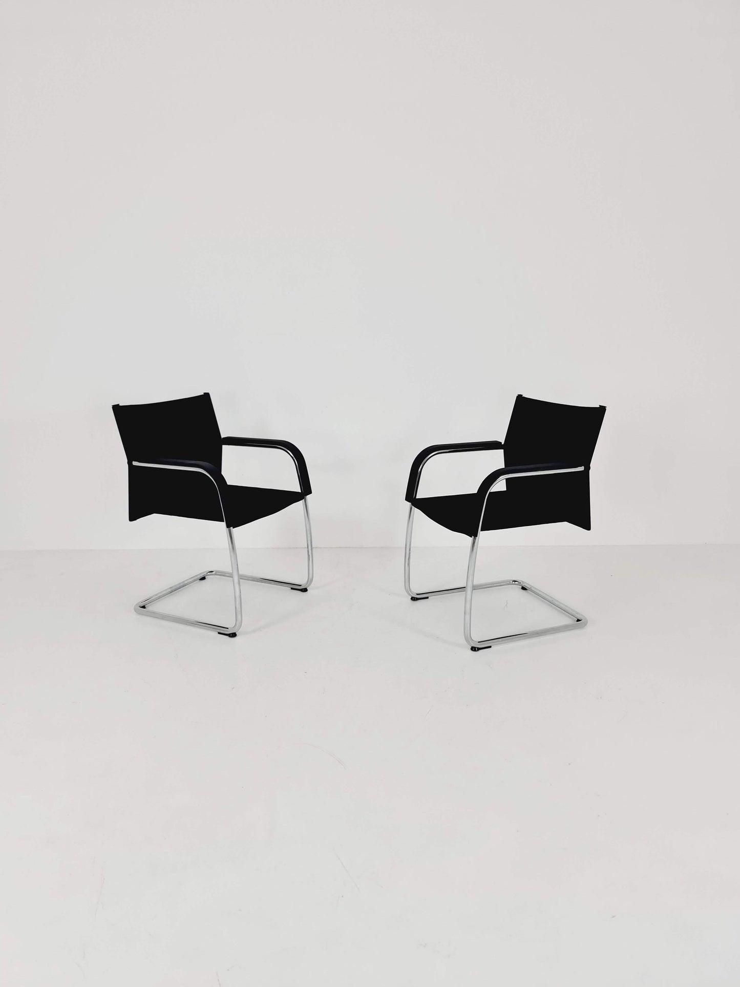 2 x Vitra AC3 Antonio Citterio Chair with chrome and black textile.