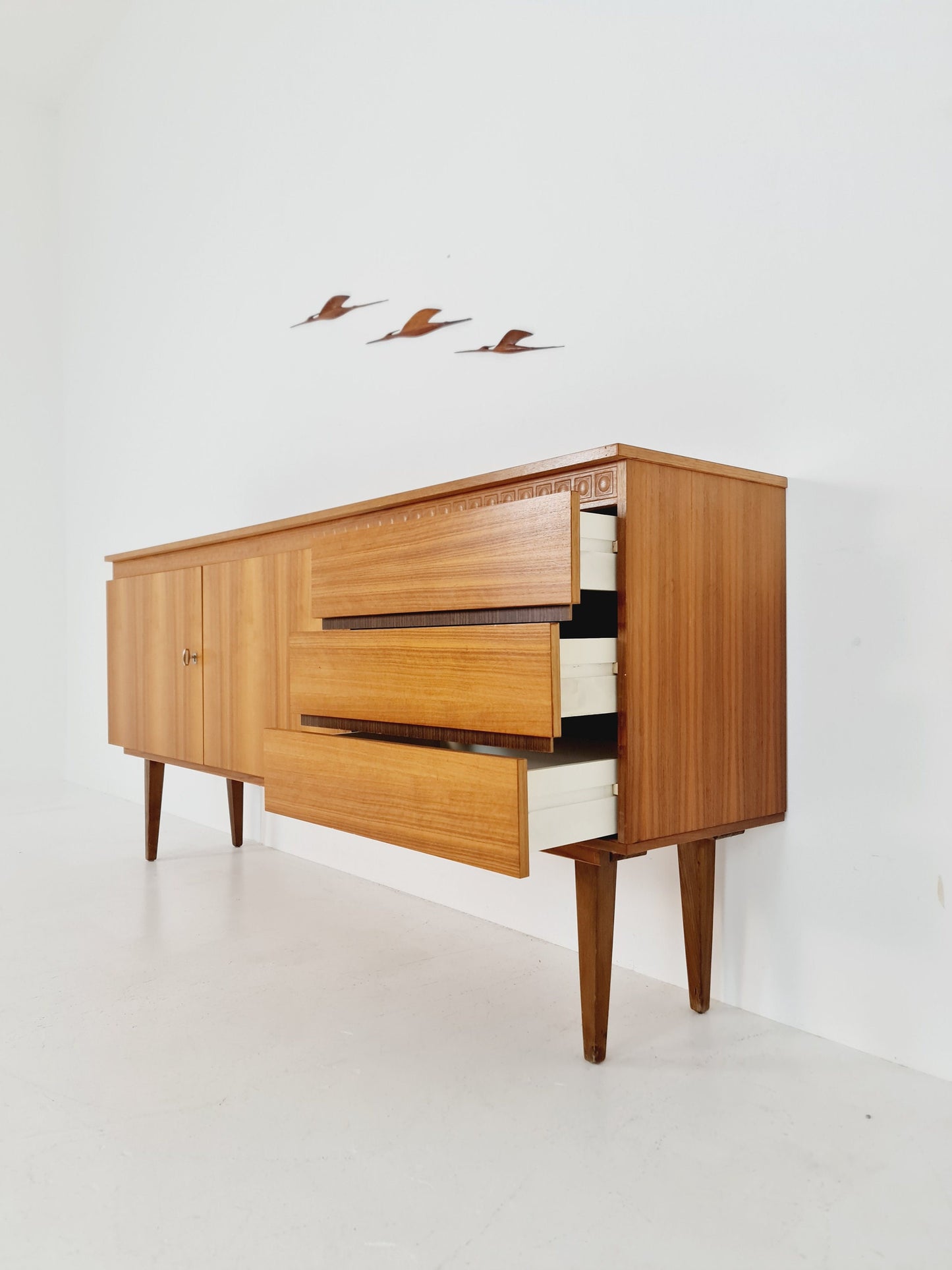 Mid Century Modern German Teak Sideboard by GE-EL Möbel, 1960s