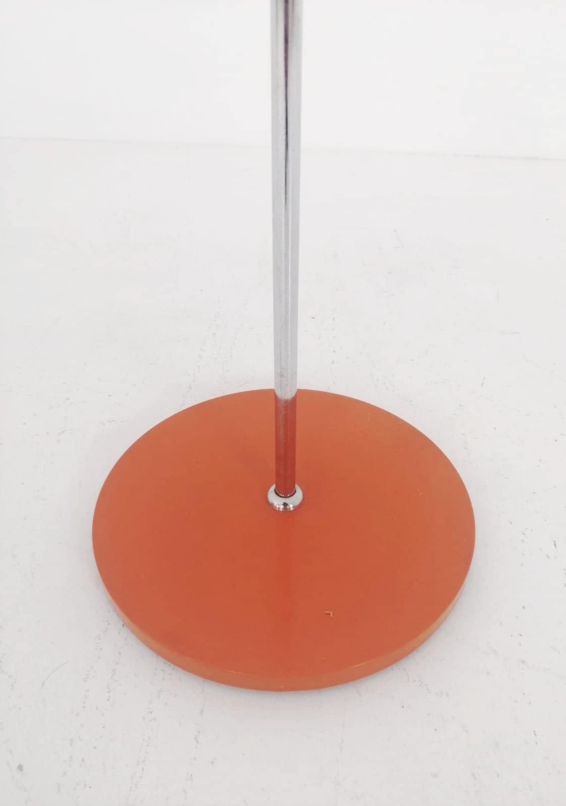 Vintage West German adjustable red chrome floor lamp industrial studio loft handle modernist minimal 1960s