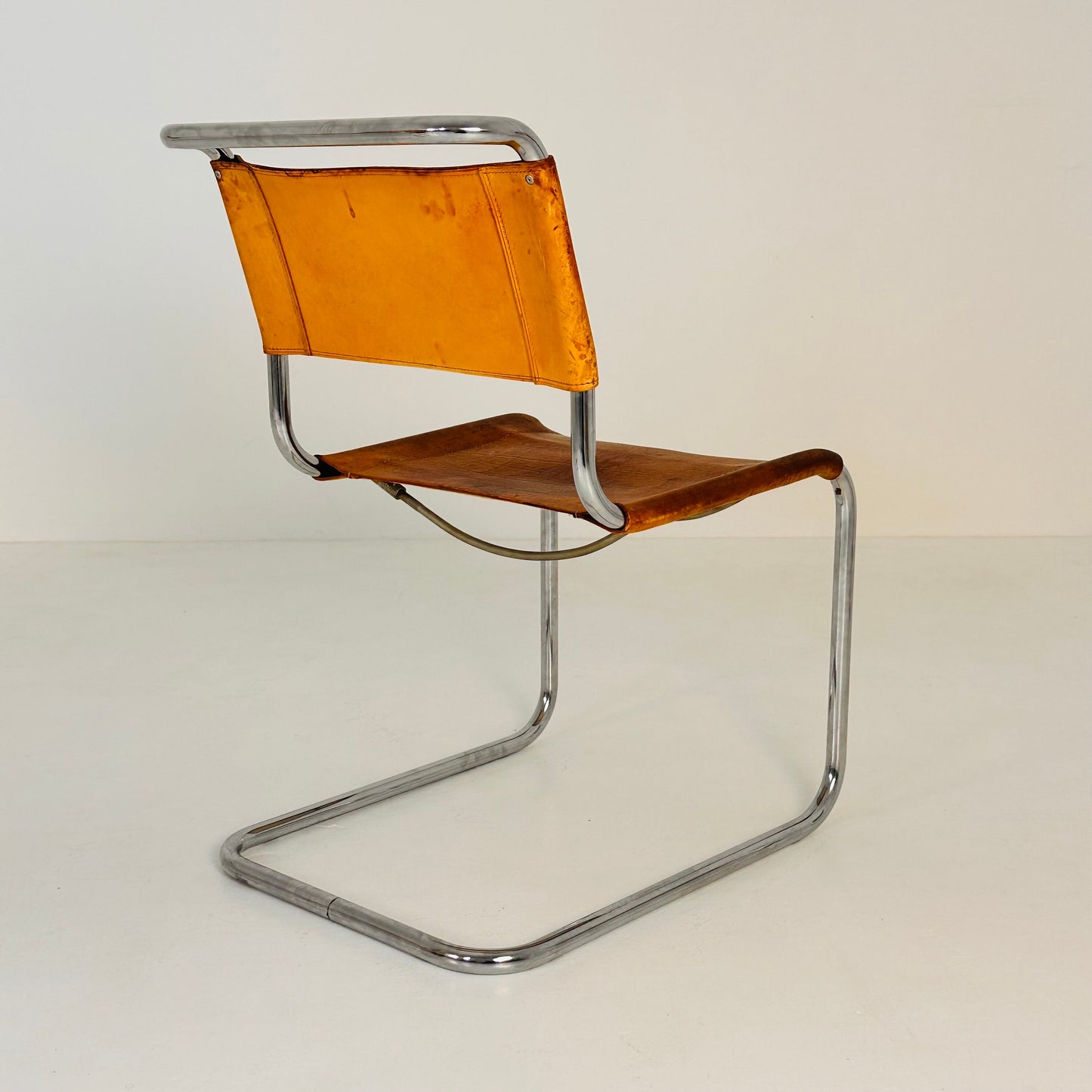 1 of 7 Mid-Century Vintage S33 Cognac Chairs by Mart Stam & Marcel Breuer from Thonet 1980s
