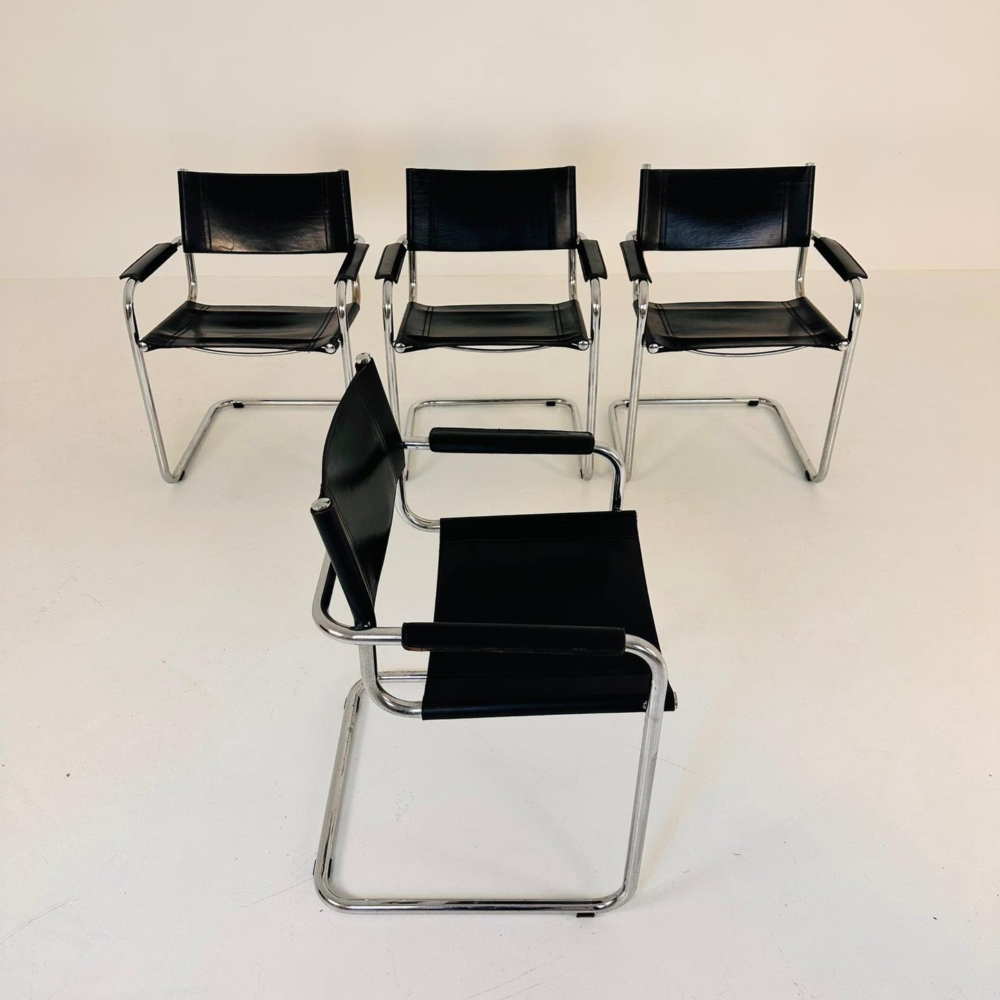 set of 4 Model MG5 Centro Studi desk chair by Mart Stam & Marcel Breuer for Matteo Grassi, 1970s