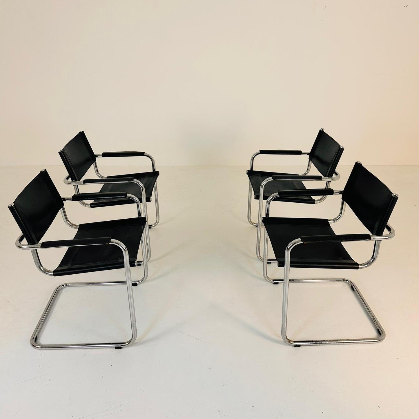 set of 4 Model MG5 Centro Studi desk chair by Mart Stam & Marcel Breuer for Matteo Grassi, 1970s