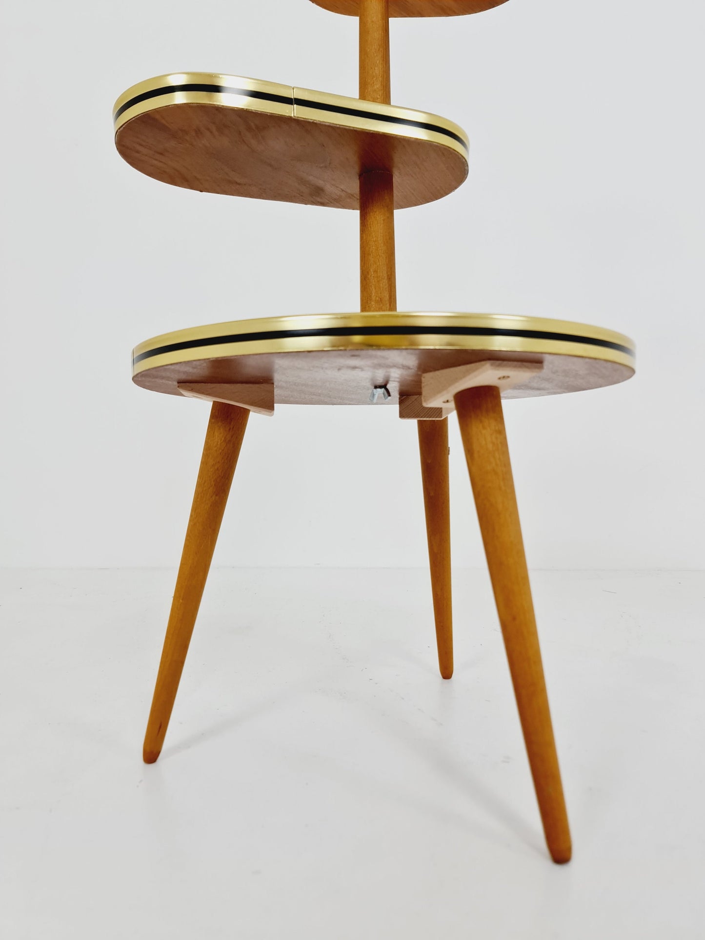 1950s German Plant Stand, Colorful Vintage Mid-Century Minimalist Indoor Plant Stand Side Table Retro flower table
