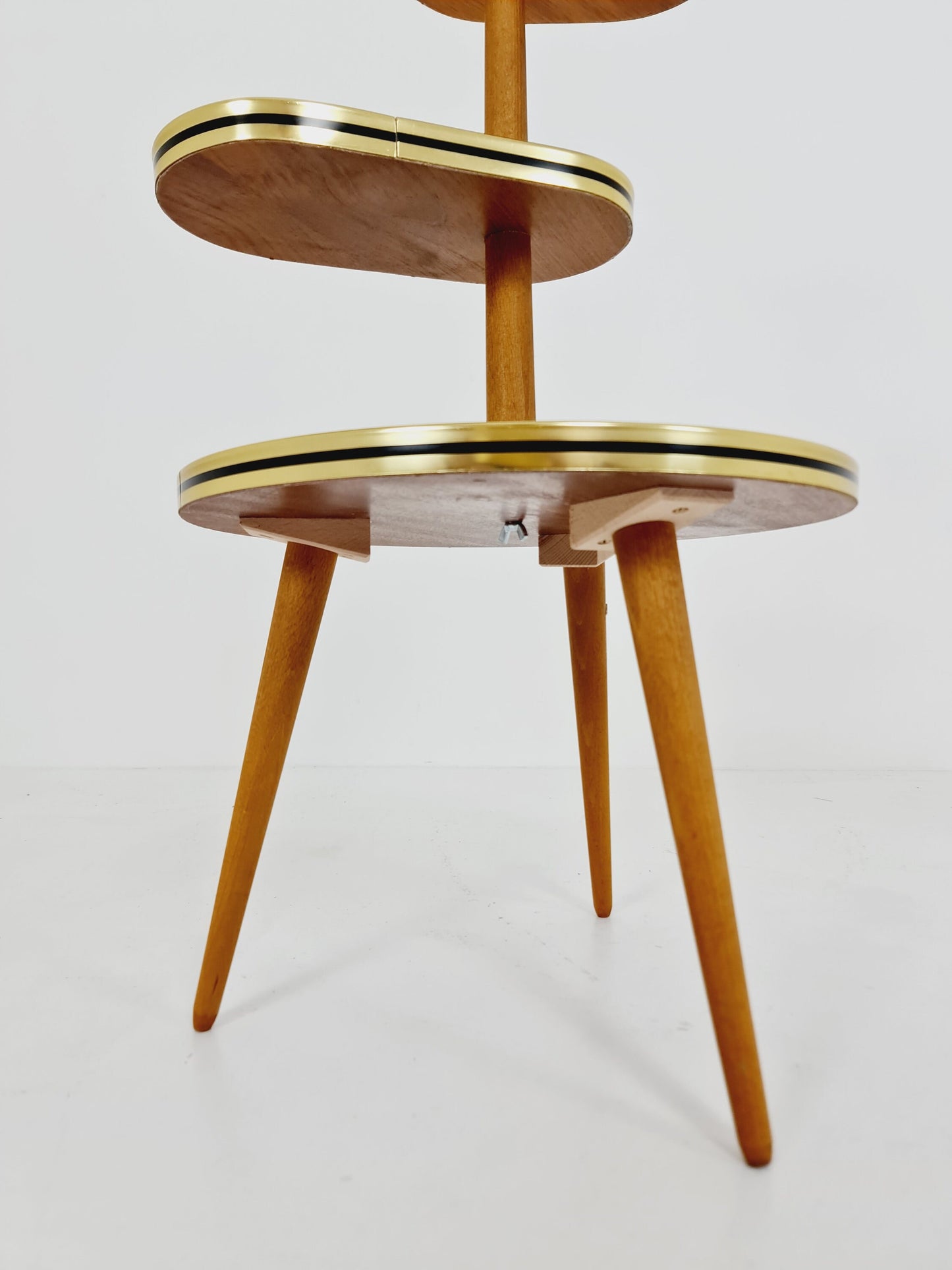 1950s German Plant Stand, Colorful Vintage Mid-Century Minimalist Indoor Plant Stand Side Table Retro flower table