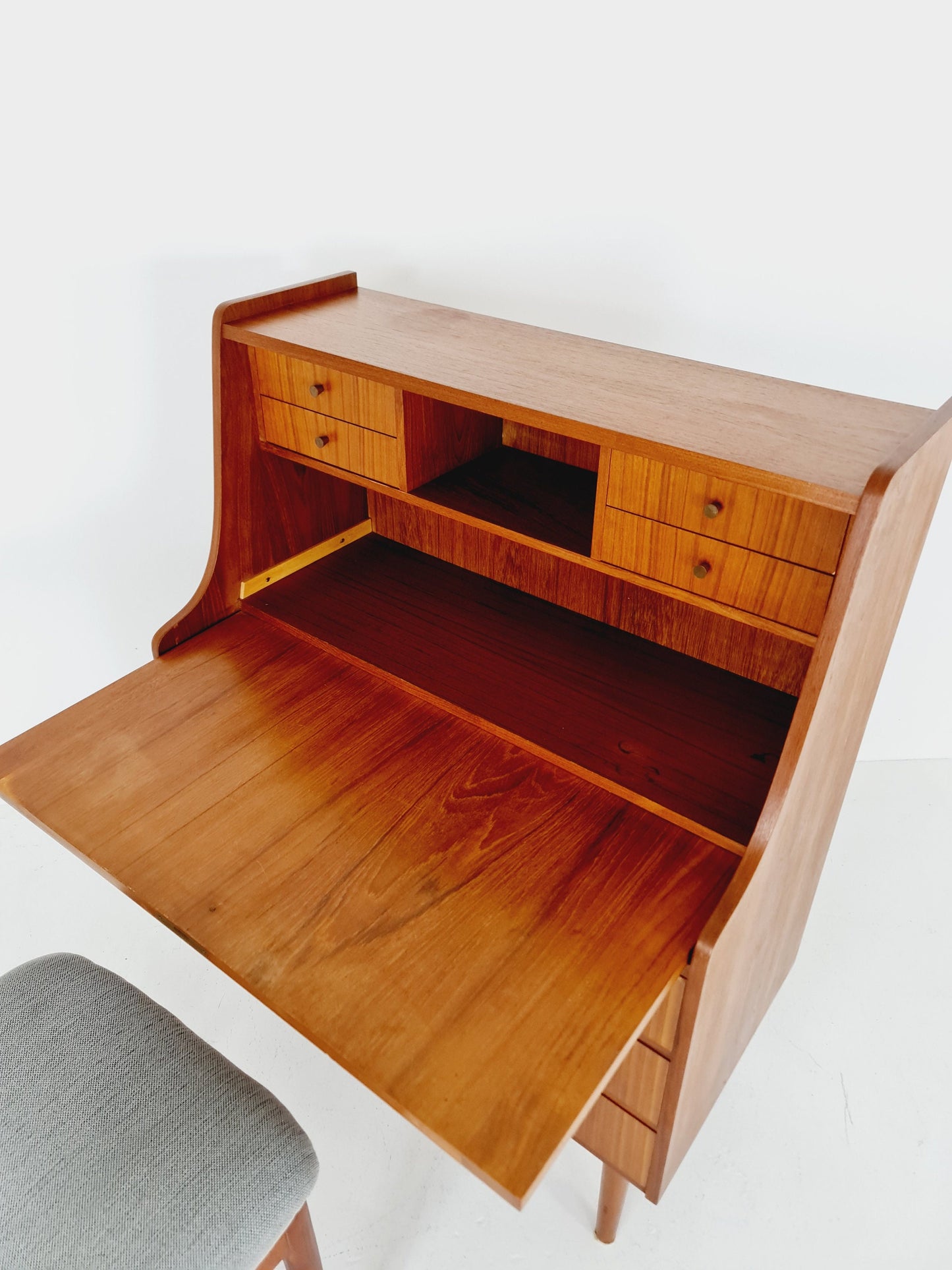 Midcentury Danish vintage teak secretary, vanity /Make up table By Arne Wahl Iversen, 1960s