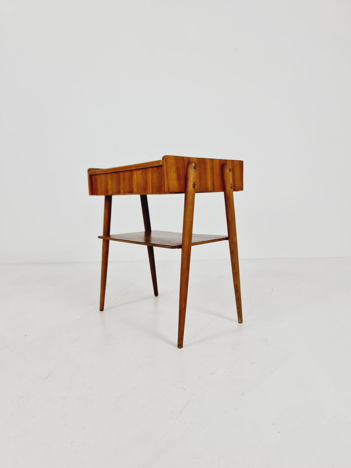 Midcentury Carlstrom & Co teak vintage side table/ bedside table/ night stand, 1960s