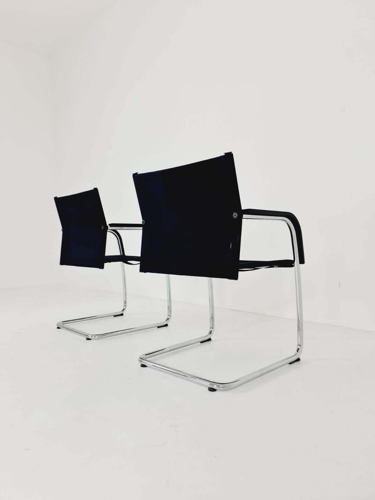 2 x Vitra AC3 Antonio Citterio Chair with chrome and black textile.