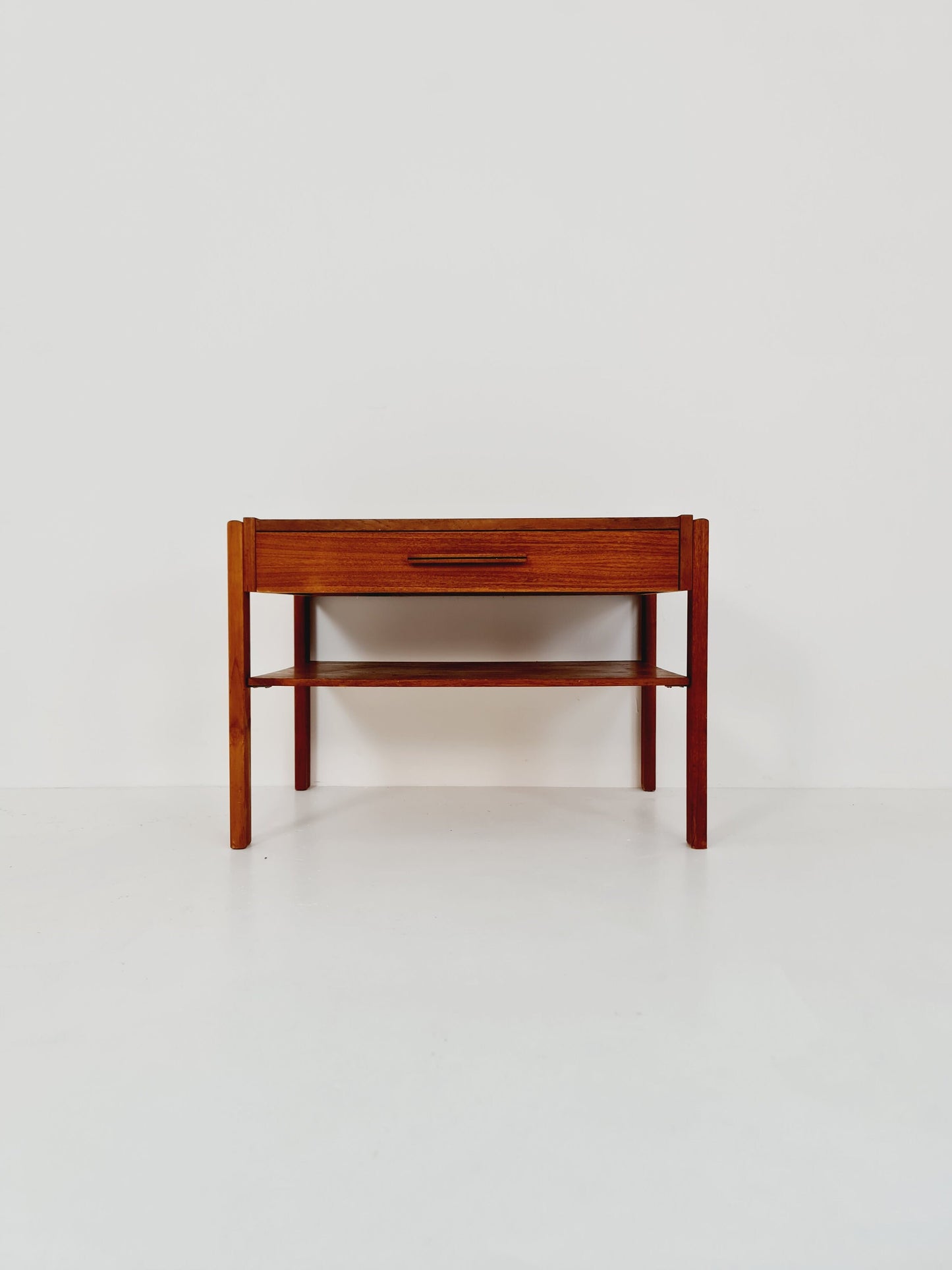 Midcentury wide Danish teak vintage Side table/ Bedside table/ Night stand, 1960s