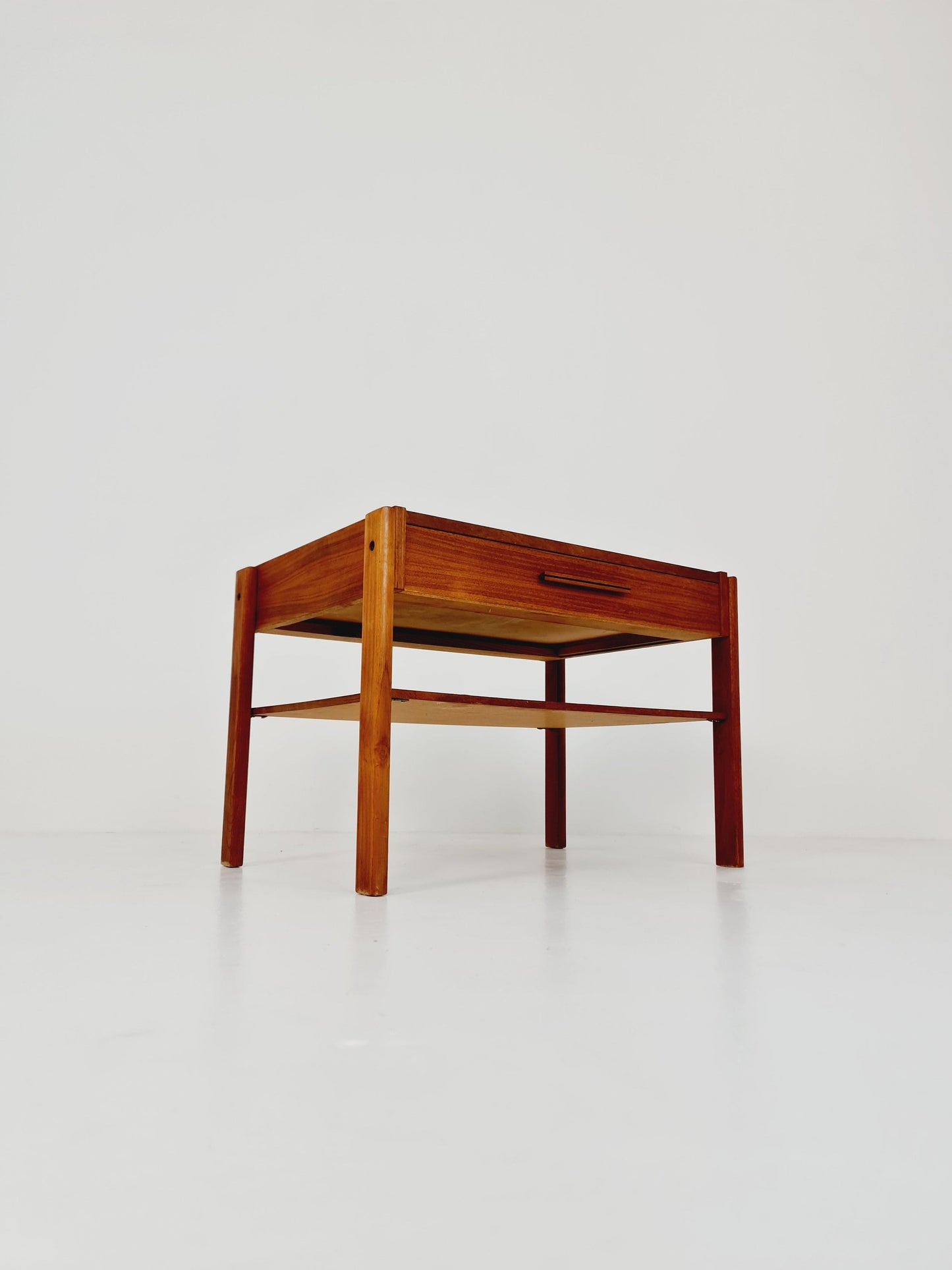 Midcentury wide Danish teak vintage Side table/ Bedside table/ Night stand, 1960s
