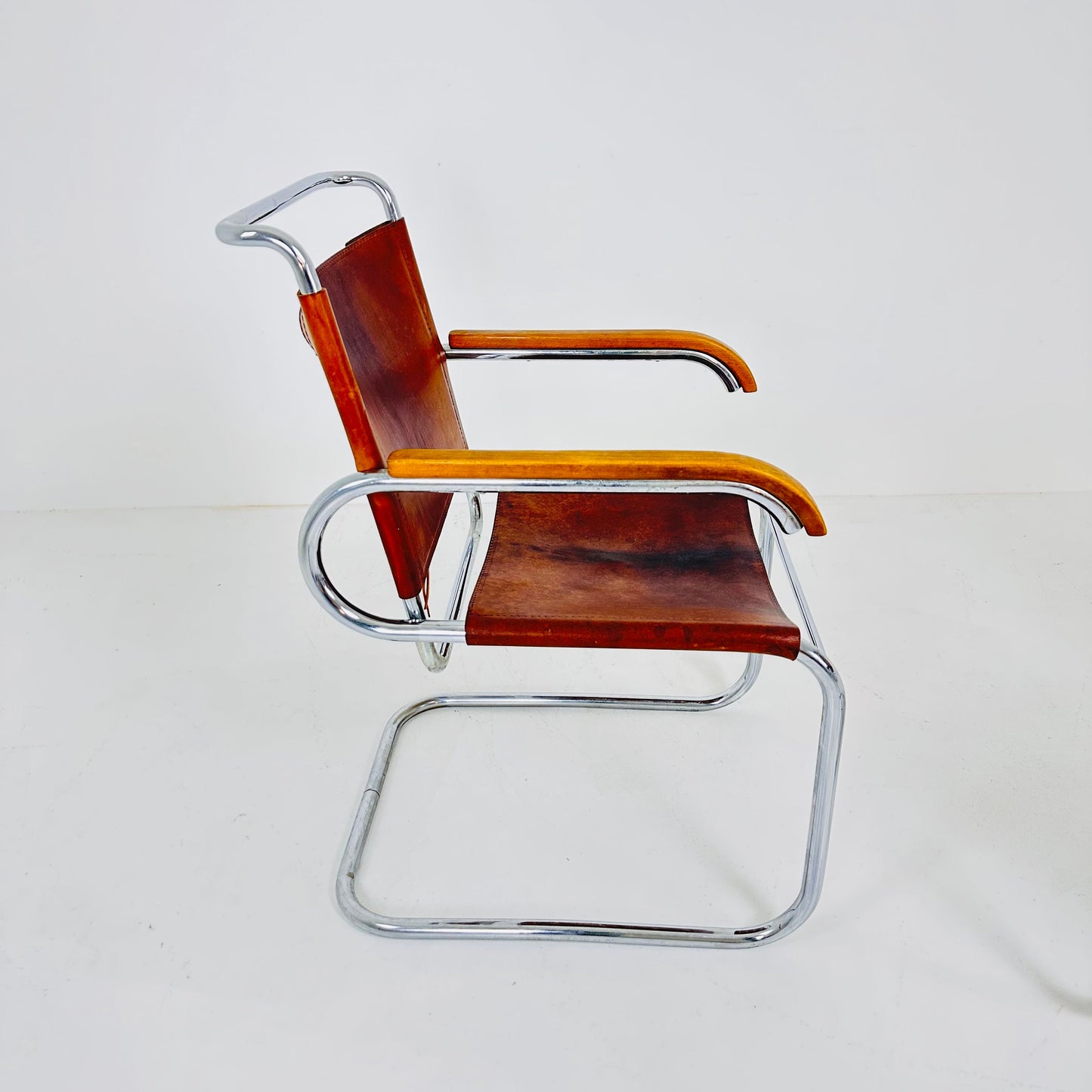 Set of 2 Mid century arm chairs set model B55 by Marcel Breuer & Anton Lorenz Italy