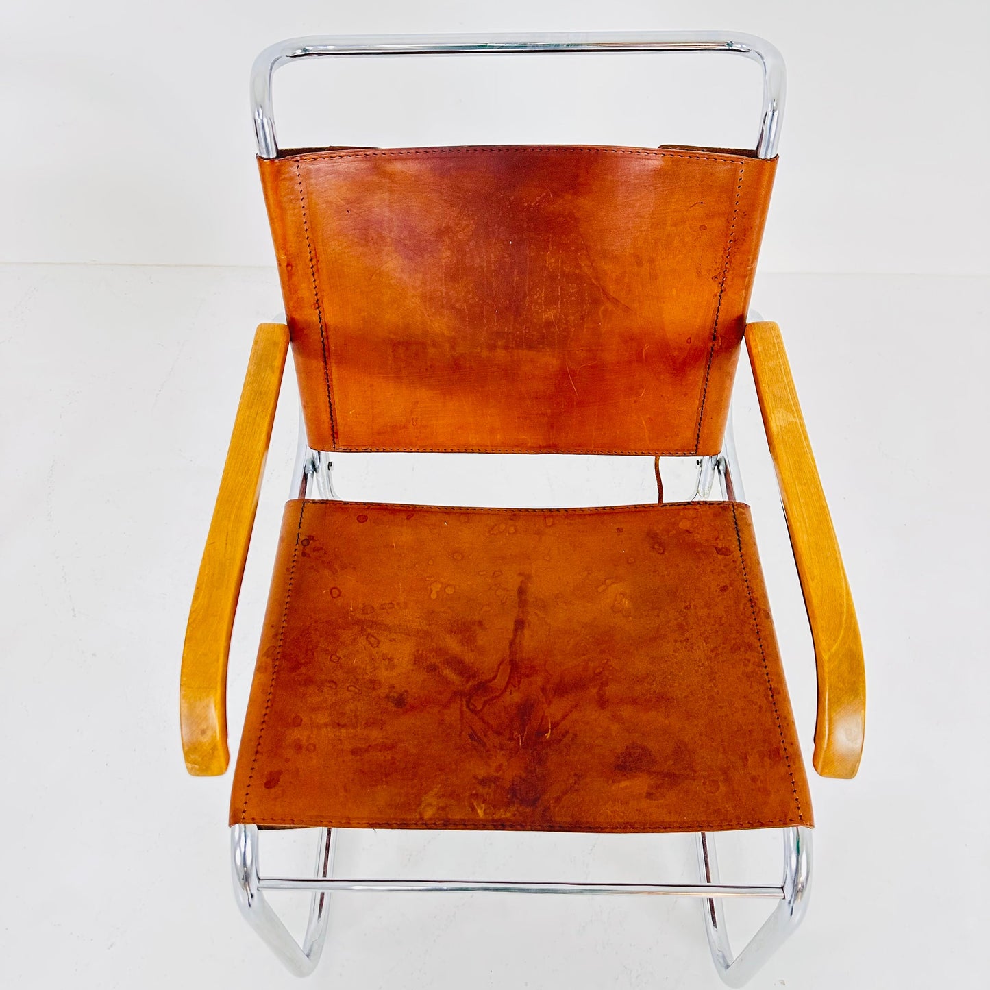 Set of 2 Mid century arm chairs set model B55 by Marcel Breuer & Anton Lorenz Italy