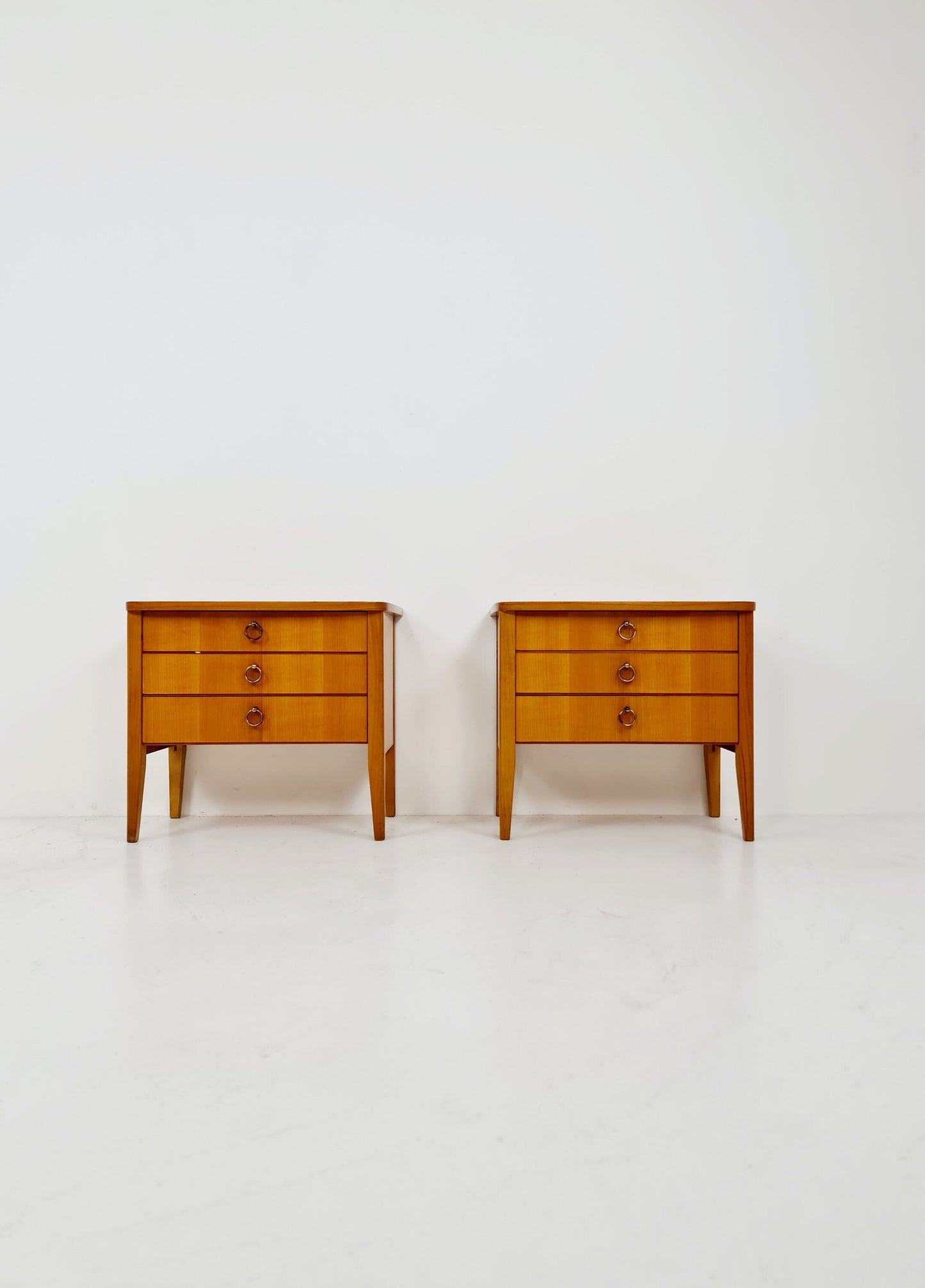 German Mid century beech nightstands/ bedside tables BY WK Möbel , 1960s