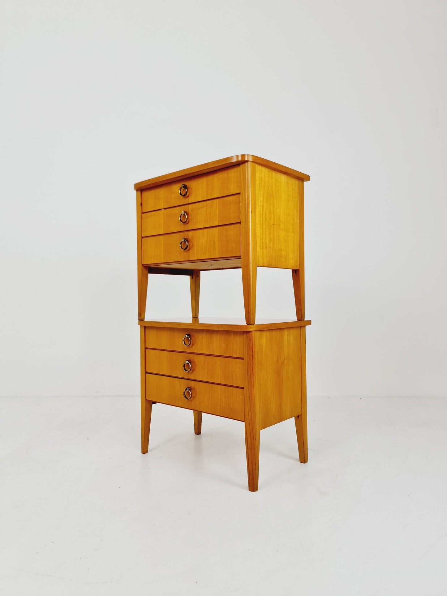 German Mid century beech nightstands/ bedside tables BY WK Möbel , 1960s