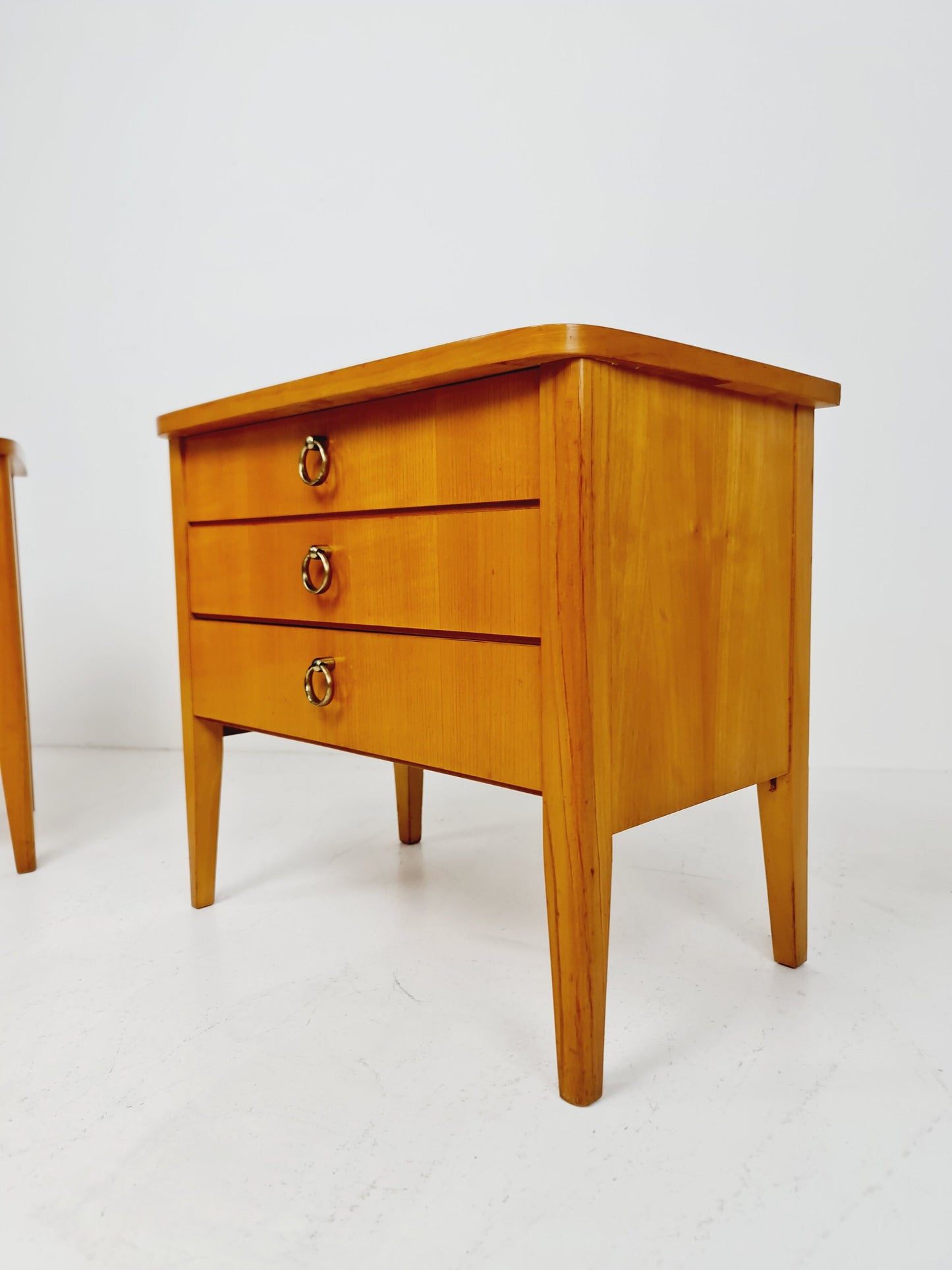 German Mid century beech nightstands/ bedside tables BY WK Möbel , 1960s