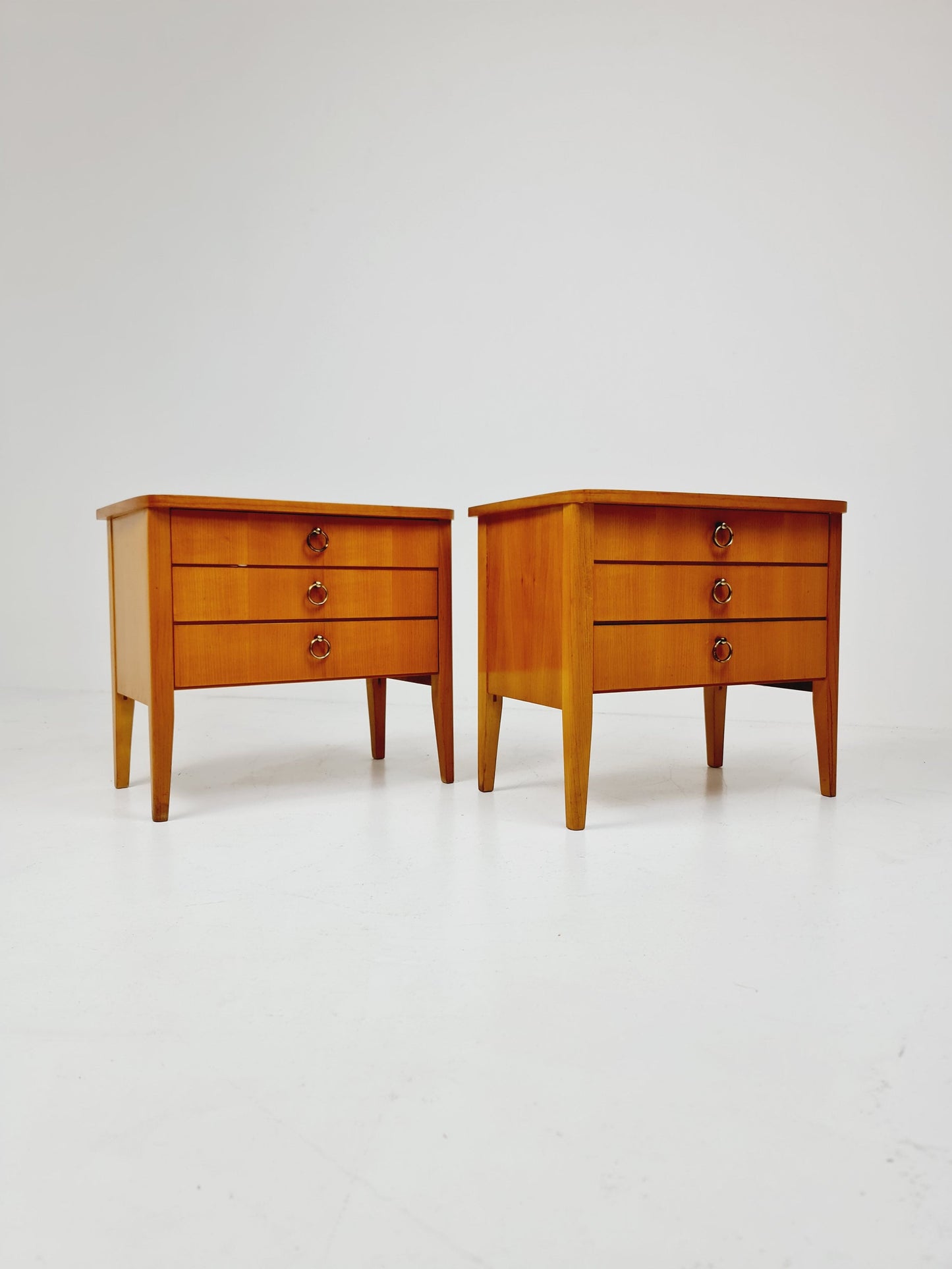 German Mid century beech nightstands/ bedside tables BY WK Möbel , 1960s