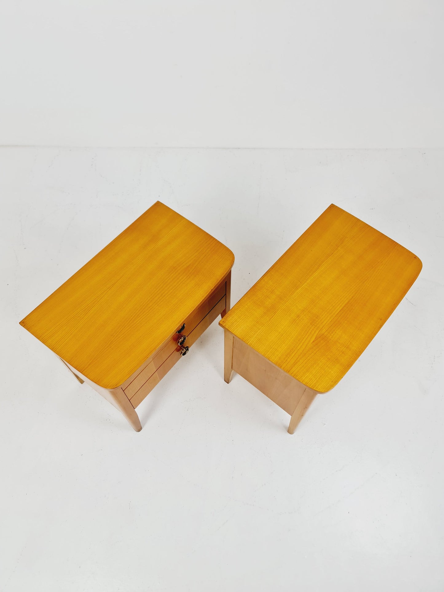 German Mid century beech nightstands/ bedside tables BY WK Möbel , 1960s