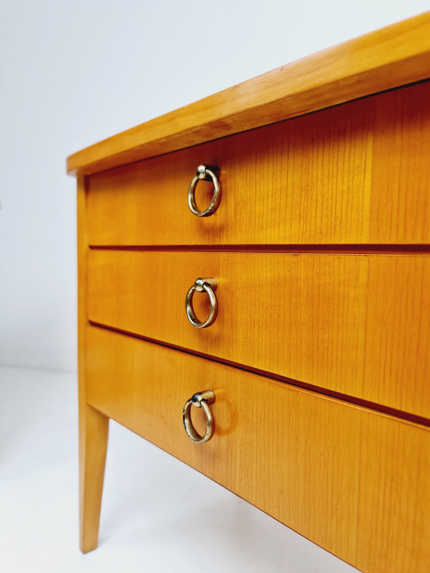 German Mid century beech nightstands/ bedside tables BY WK Möbel , 1960s