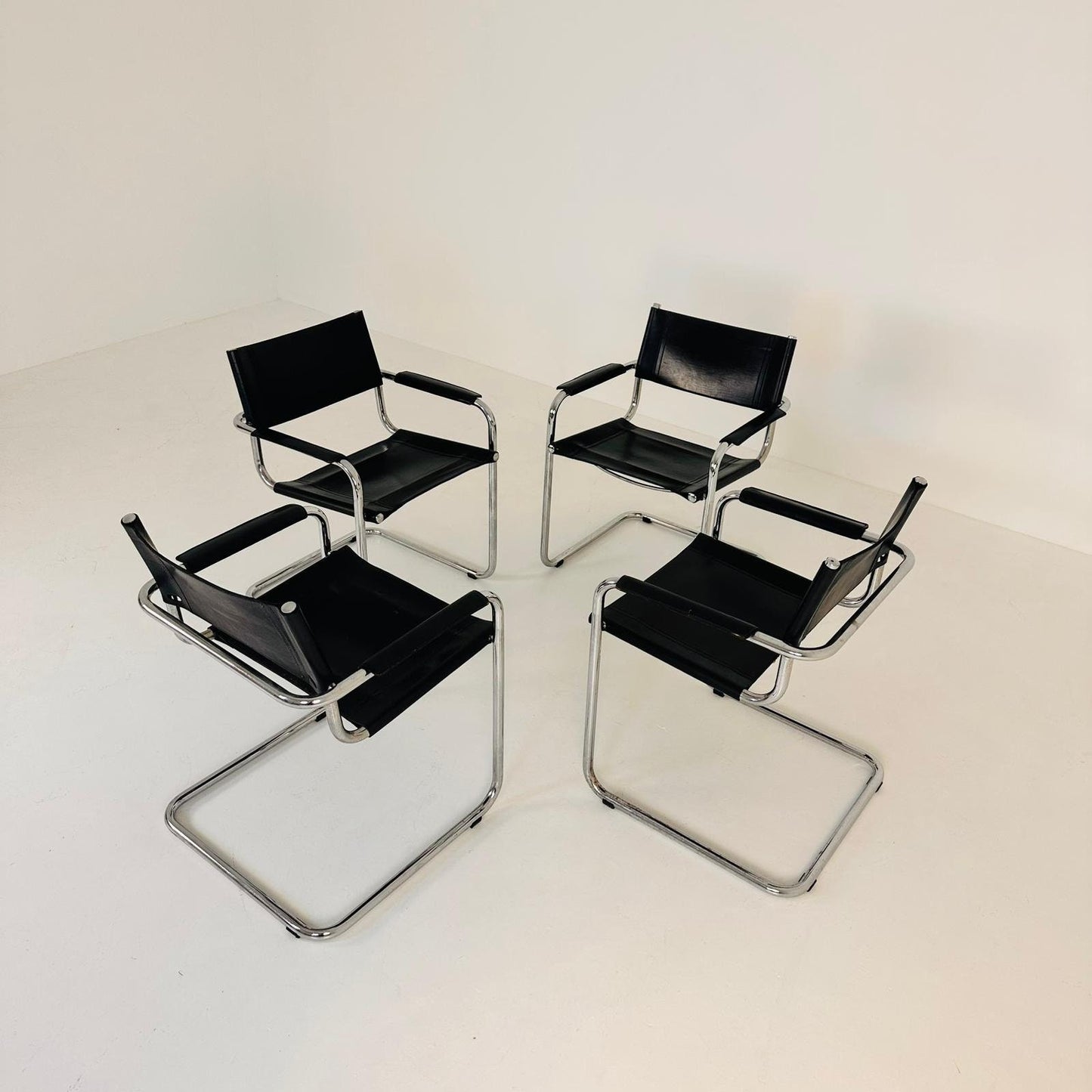 set of 4 Model MG5 Centro Studi desk chair by Mart Stam & Marcel Breuer for Matteo Grassi, 1970s