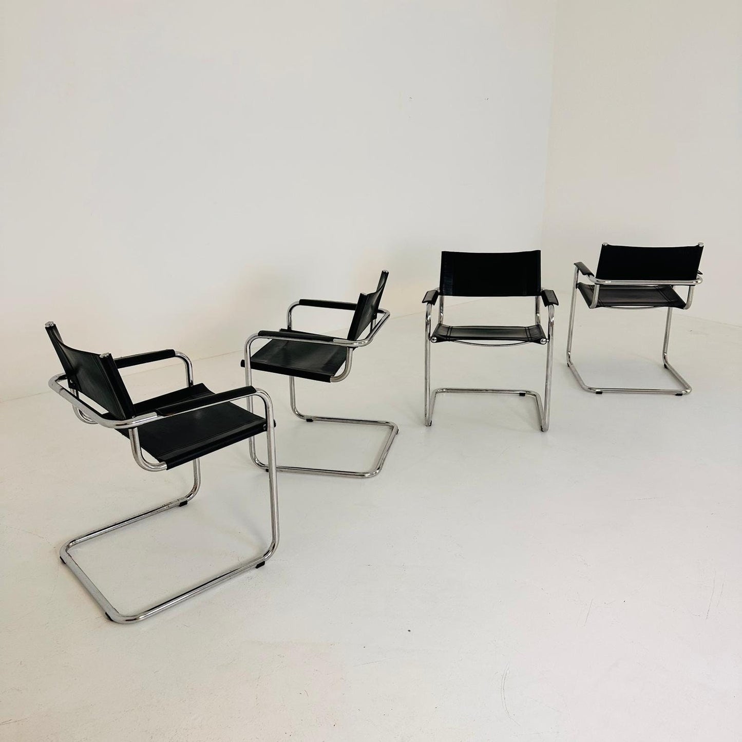 set of 4 Model MG5 Centro Studi desk chair by Mart Stam & Marcel Breuer for Matteo Grassi, 1970s