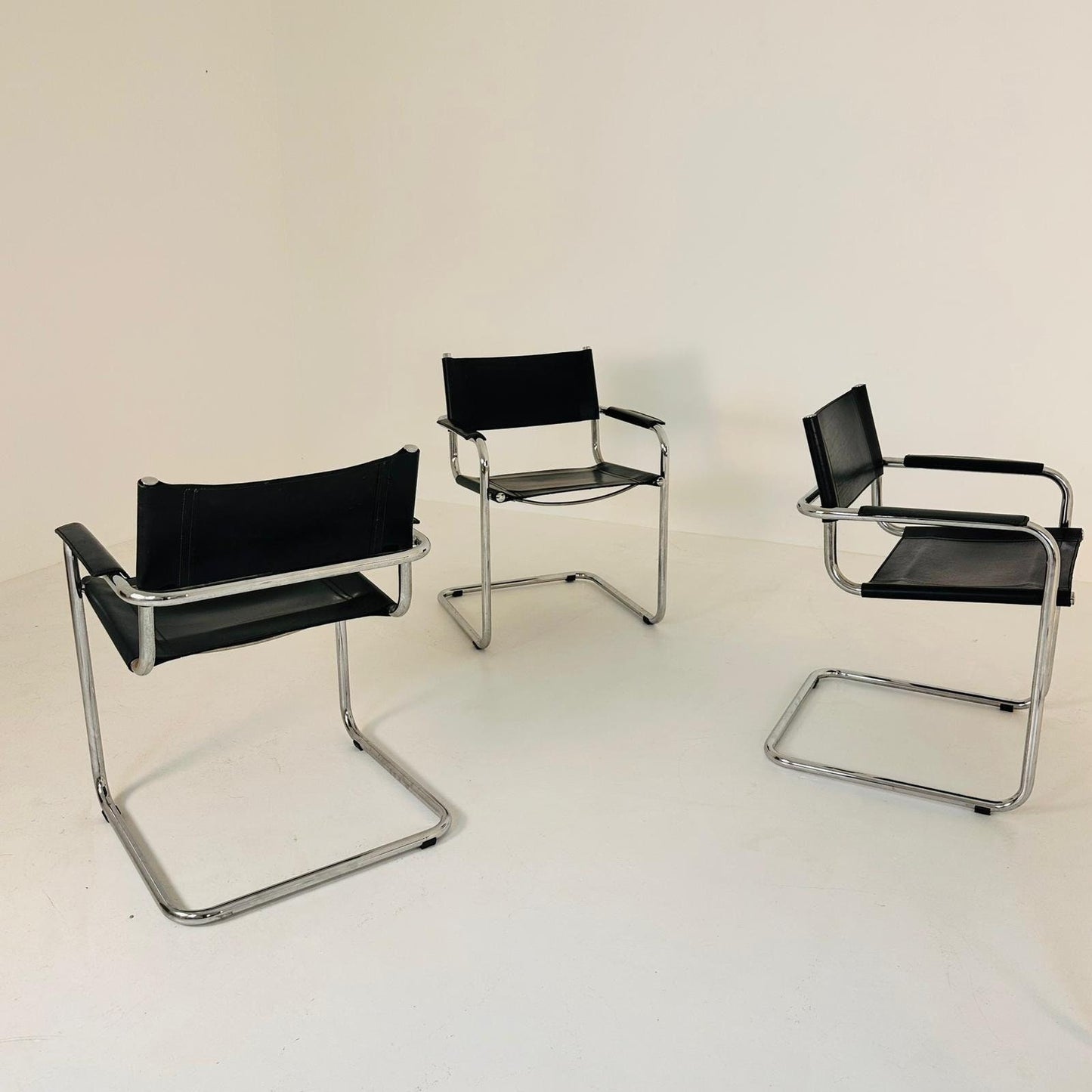 set of 4 Model MG5 Centro Studi desk chair by Mart Stam & Marcel Breuer for Matteo Grassi, 1970s
