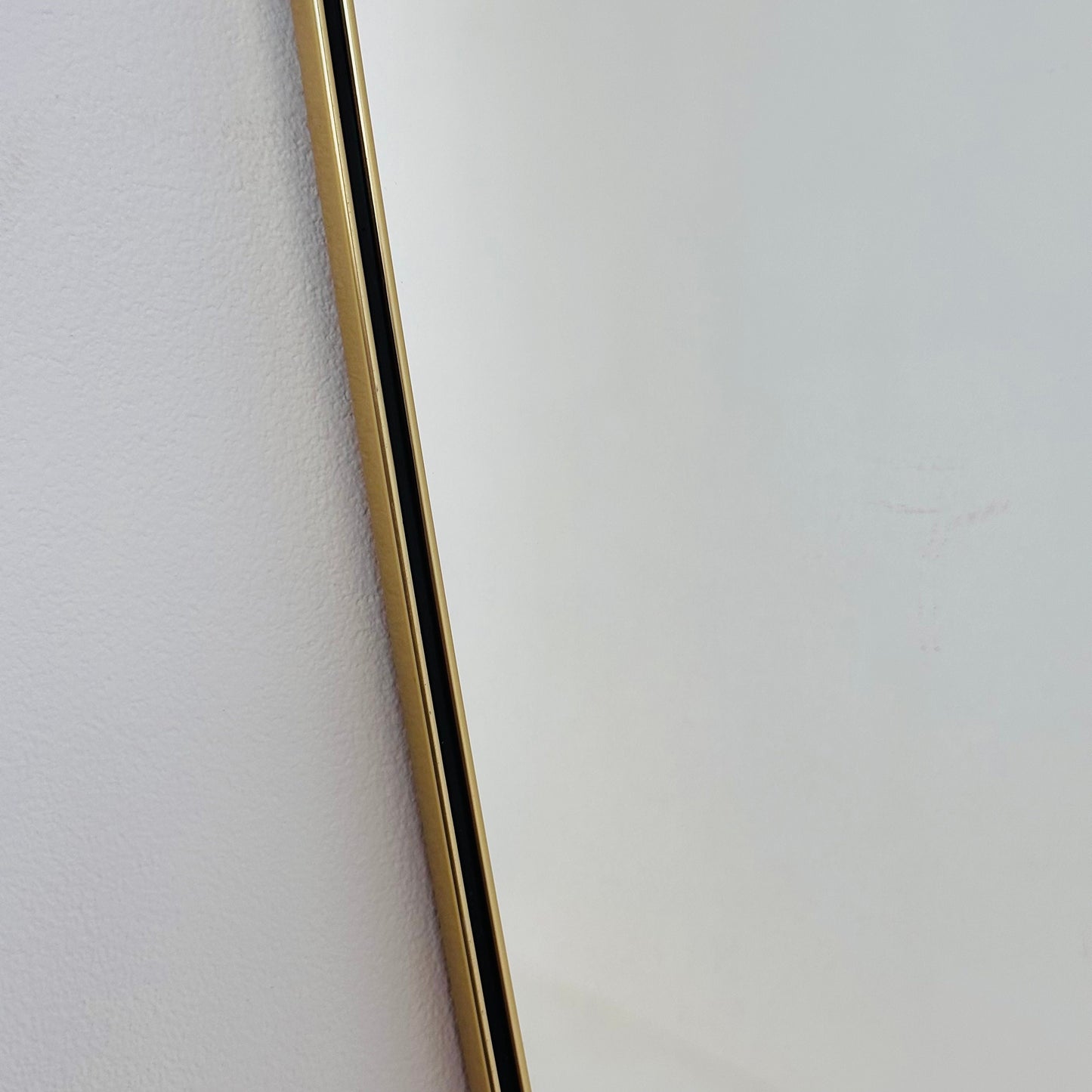 Mid Century asymmetric German brass Original kidney wall mirror from the 60s model number 986