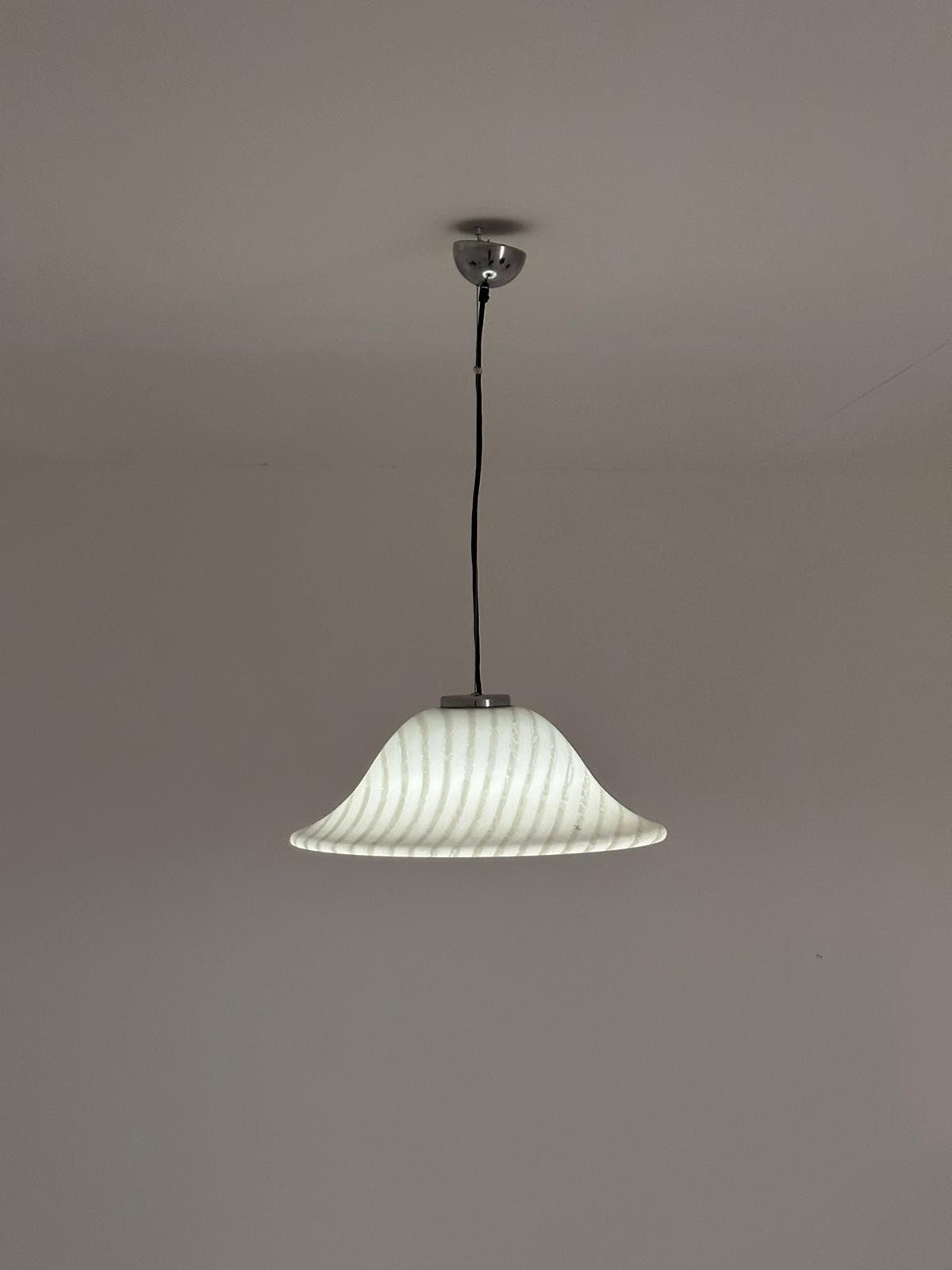 Vintage glass pendant lamp by Peill and Putzler, Germany 1965