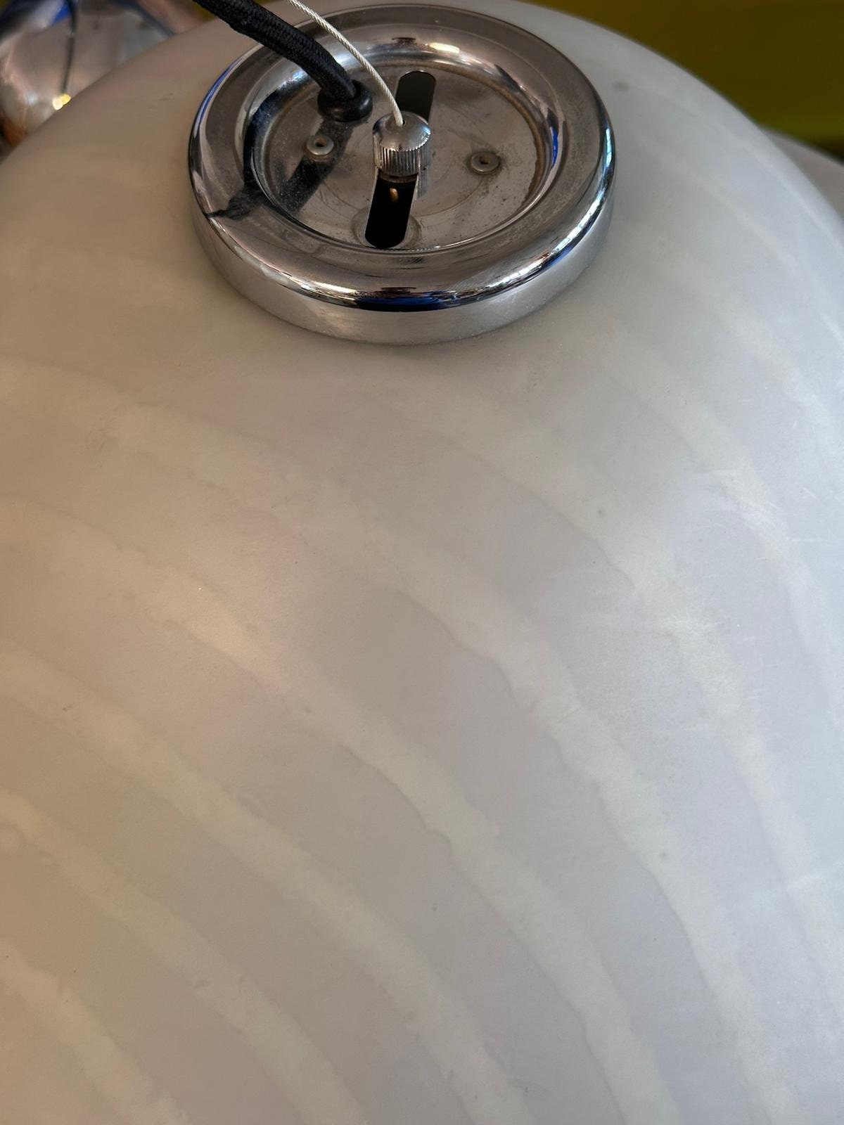 Vintage glass pendant lamp by Peill and Putzler, Germany 1965