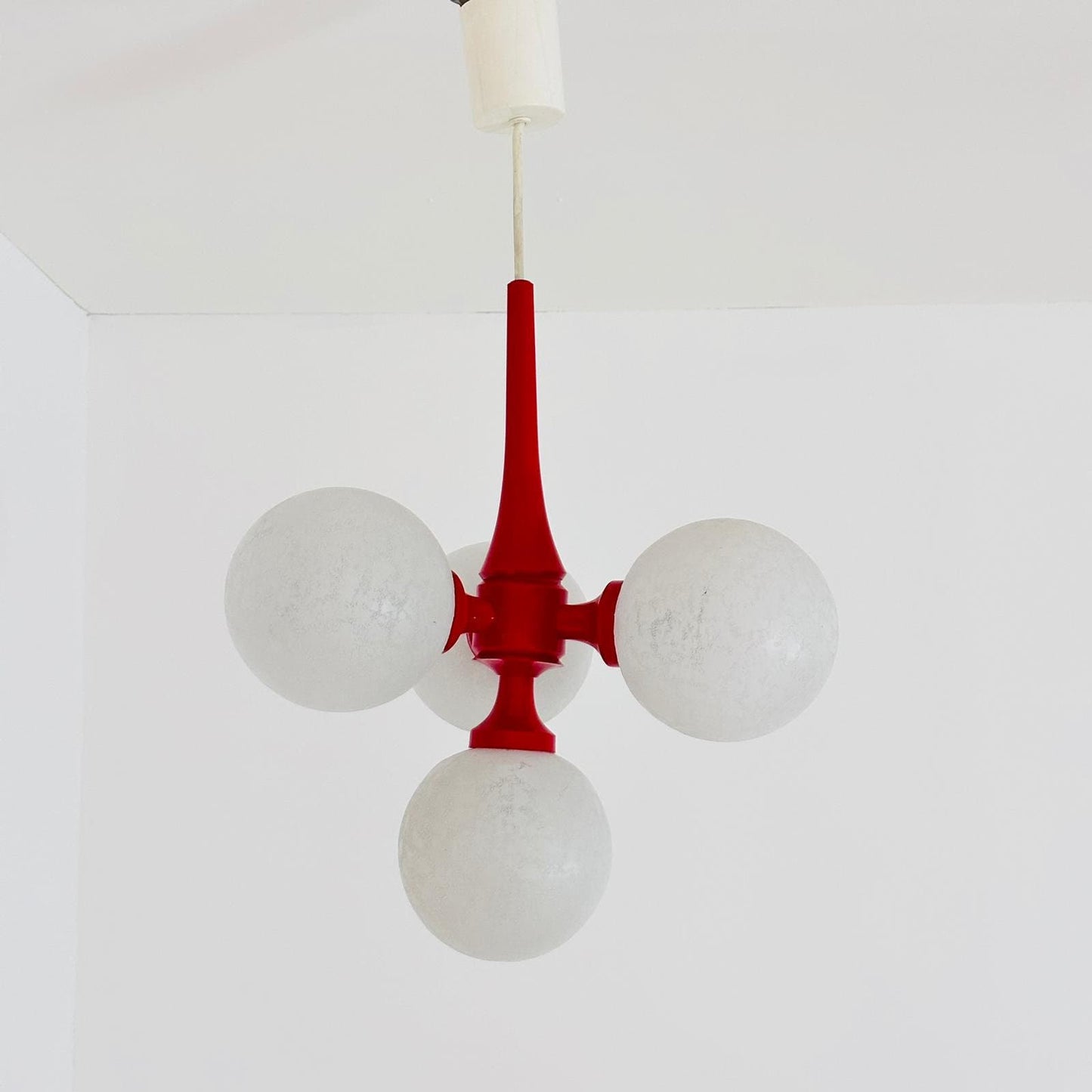 Vintage Space Age ball ceiling lamp by Richard Essig 1970s Mid century pendant lamp