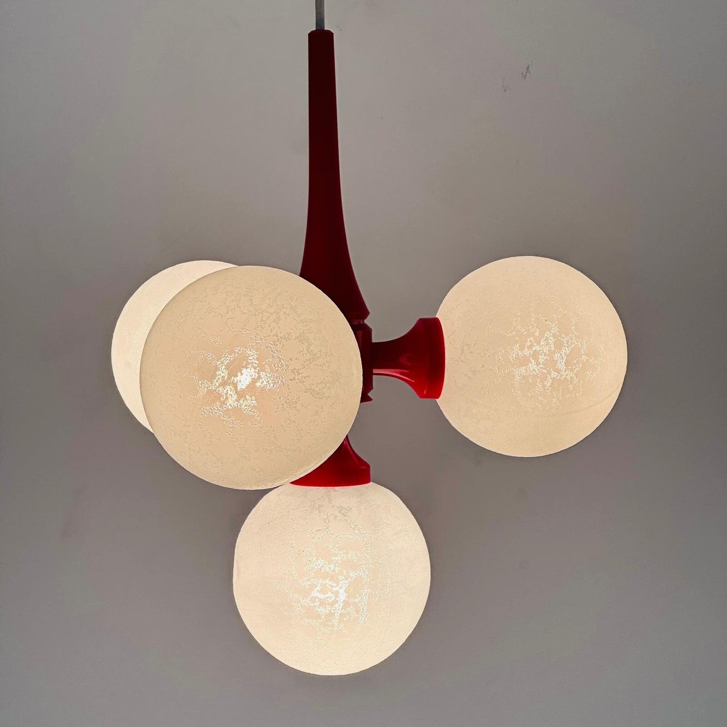 Vintage Space Age ball ceiling lamp by Richard Essig 1970s Mid century pendant lamp