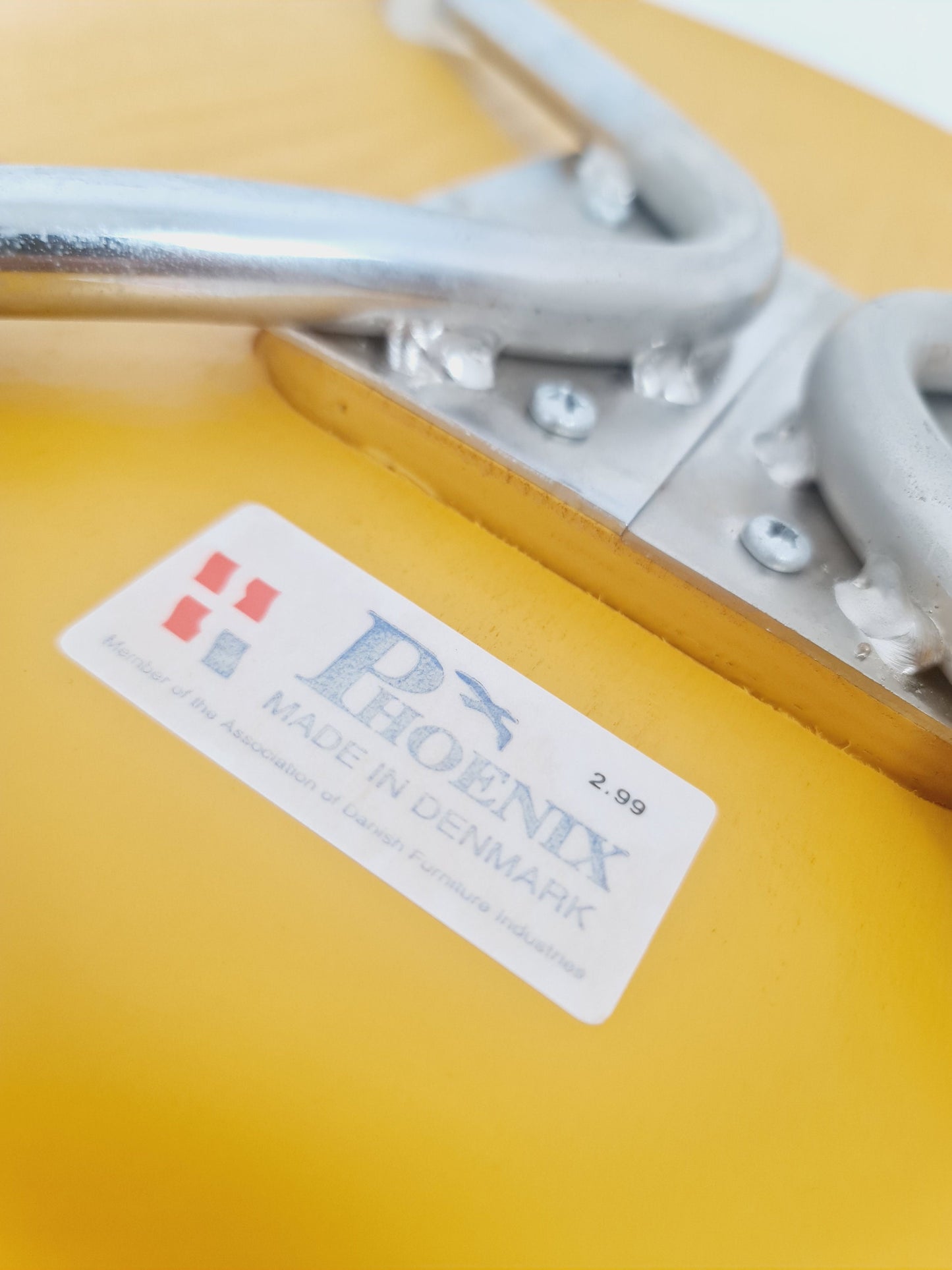 Yellow retro Danish chair by Phoenix Denmark, 1990s