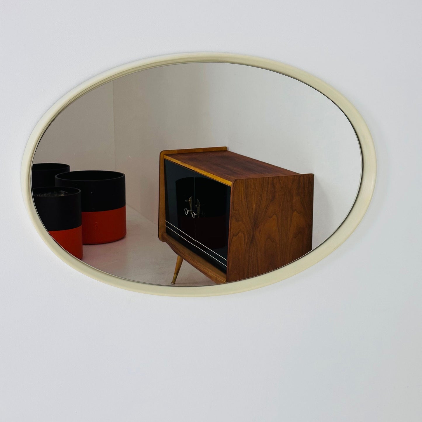 Space Age \Mid-Century Round Mirrror, 1970s