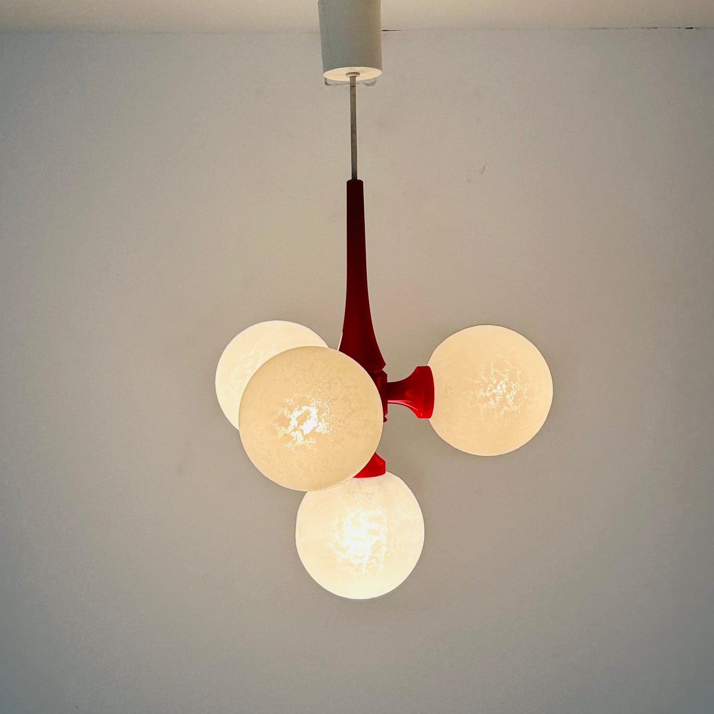 Vintage Space Age ball ceiling lamp by Richard Essig 1970s Mid century pendant lamp