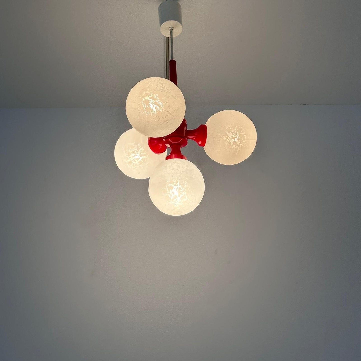 Vintage Space Age ball ceiling lamp by Richard Essig 1970s Mid century pendant lamp