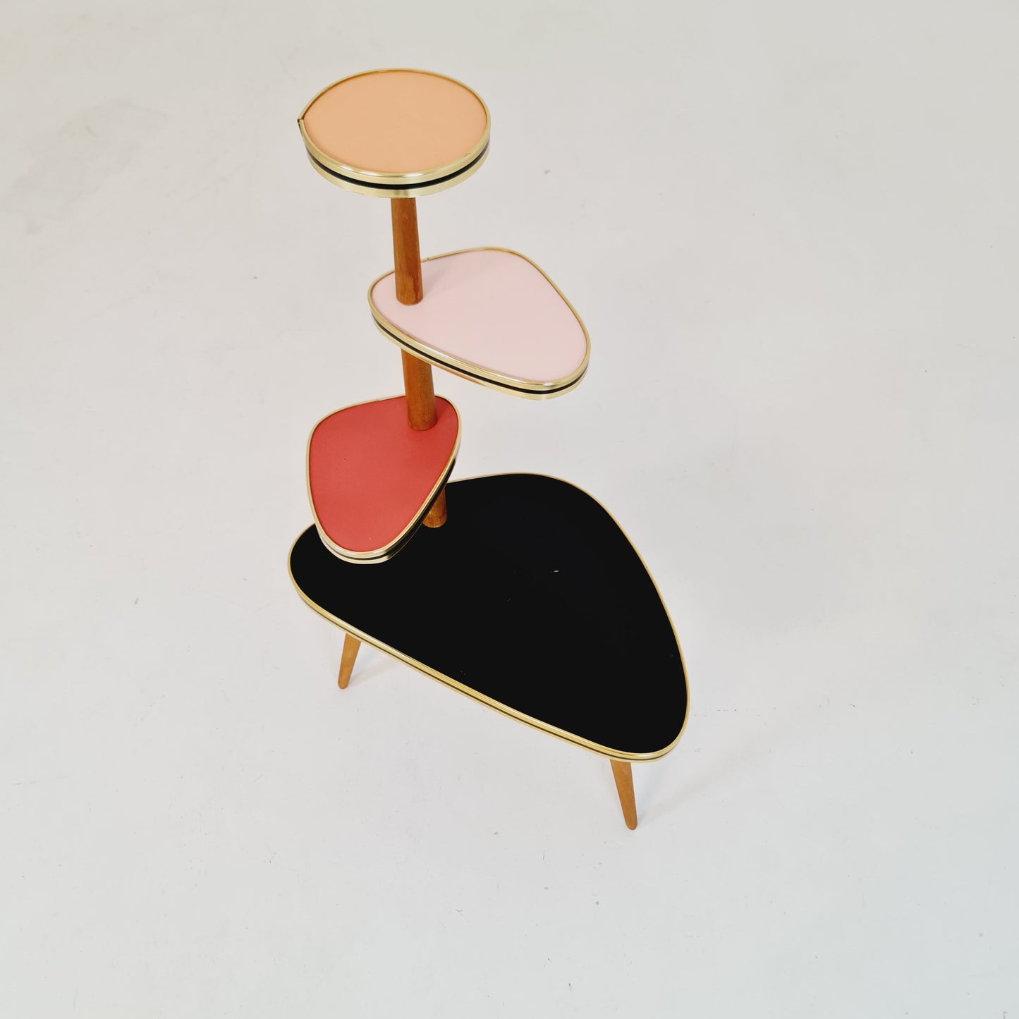 BIG German Plant Stand, Colorful Vintage Mid-Century Minimalist Indoor Plant Stand Side Table Retro flower table