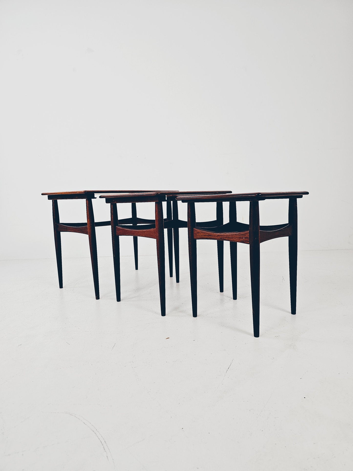 Midcentury Danish teak Nesting Tables by Kai Kristiansen for skovamand & Andersen, 1960s