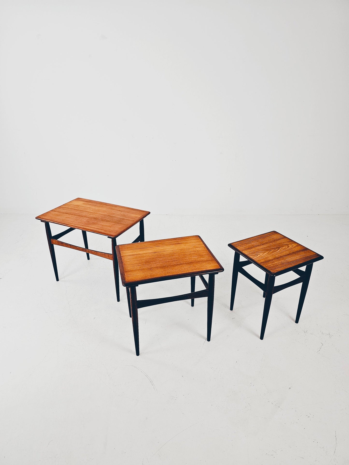 Midcentury Danish teak Nesting Tables by Kai Kristiansen for skovamand & Andersen, 1960s