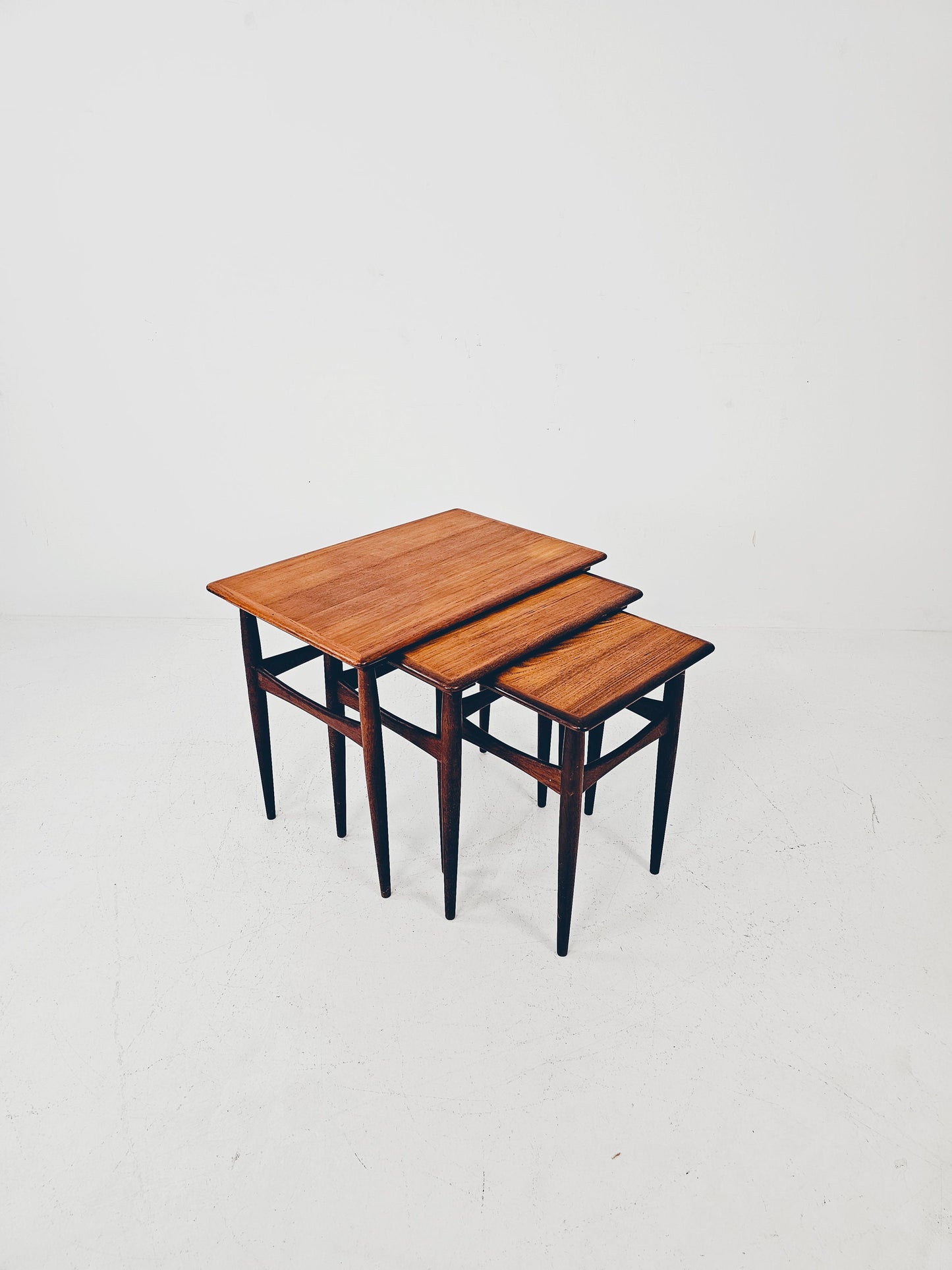 Midcentury Danish teak Nesting Tables by Kai Kristiansen for skovamand & Andersen, 1960s